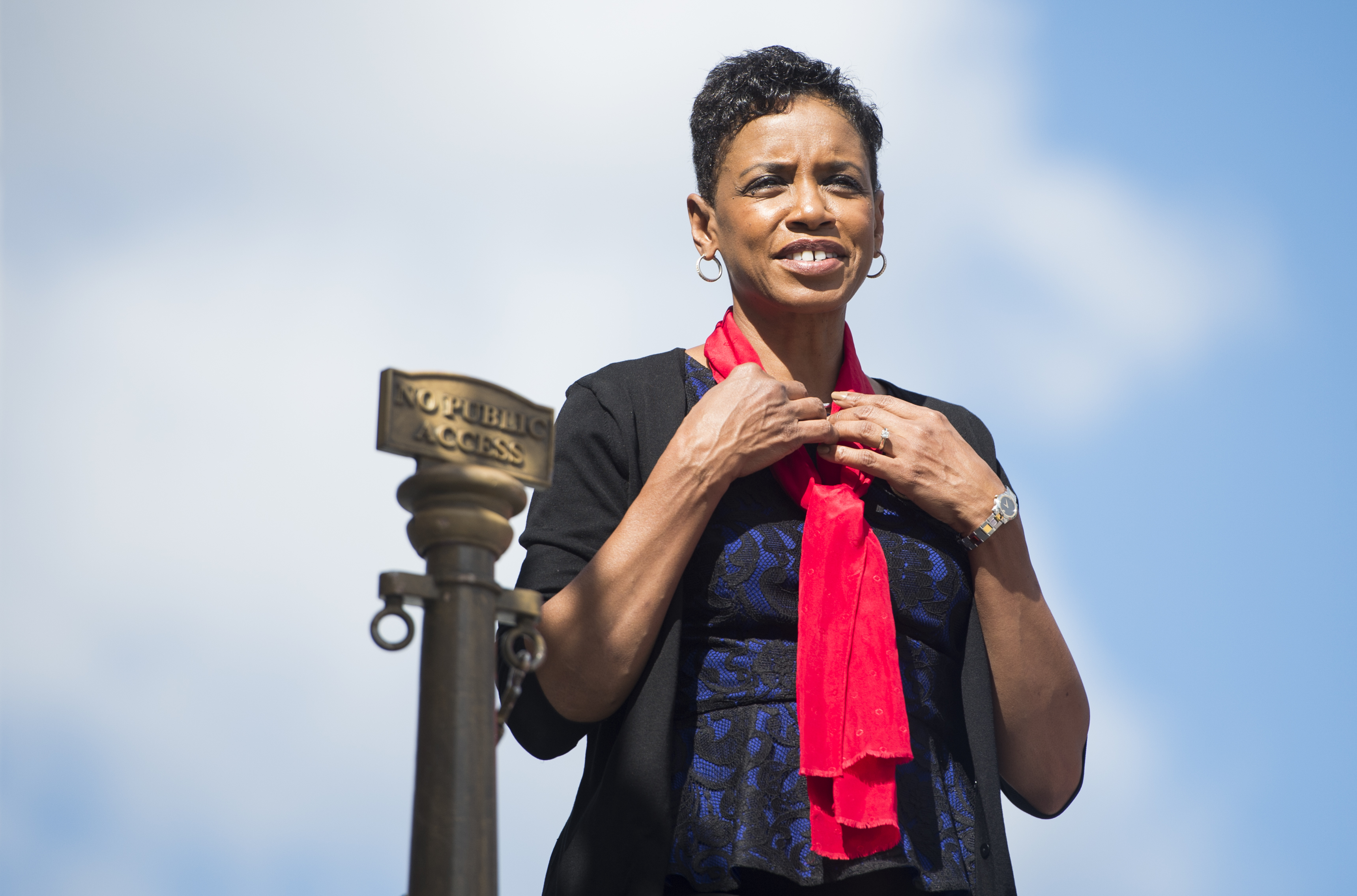Rep. Donna Edwards on the House steps following a vote in the Capitol on Oct. 7, 2015.