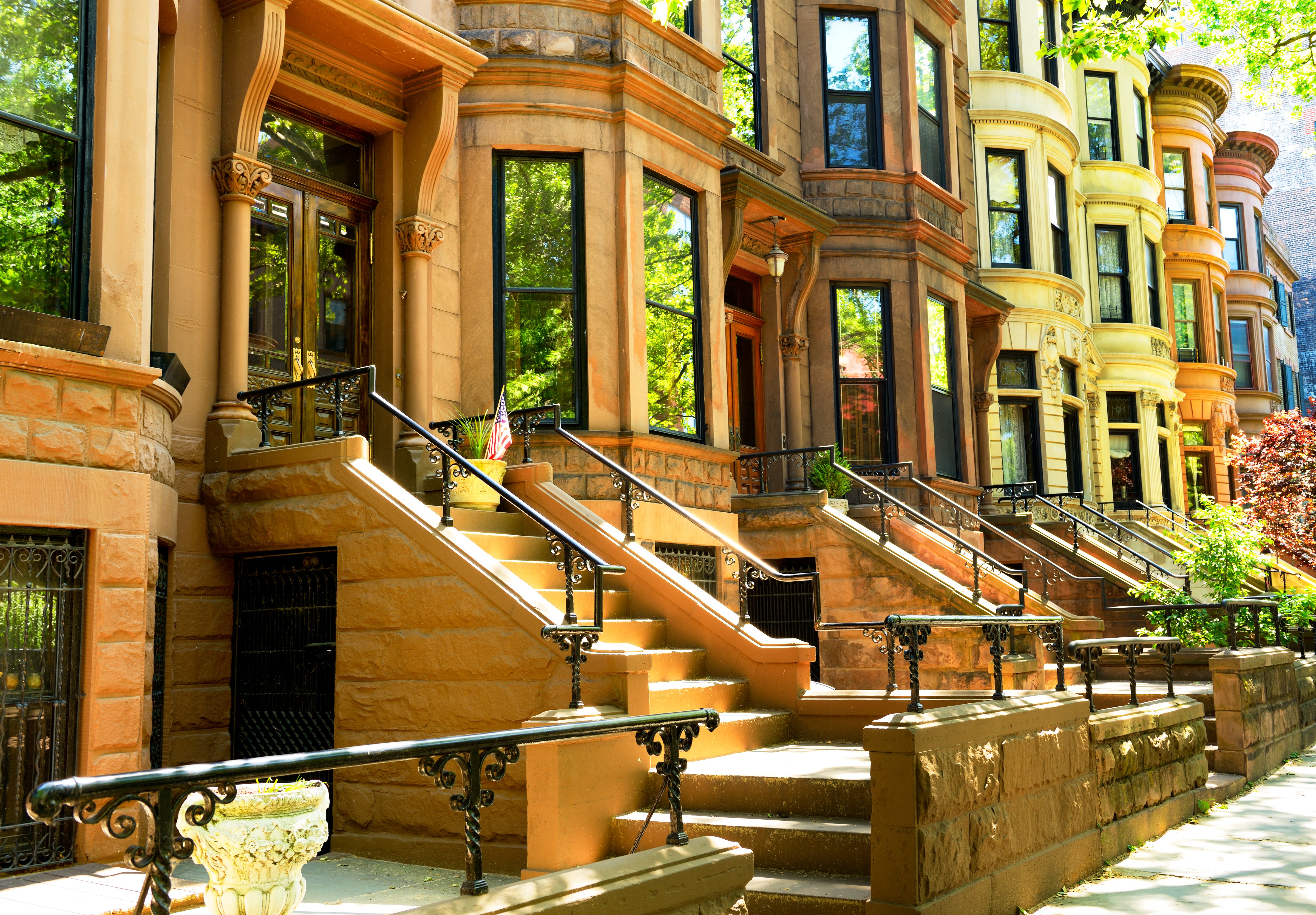 Brownstone in a row, NYC
