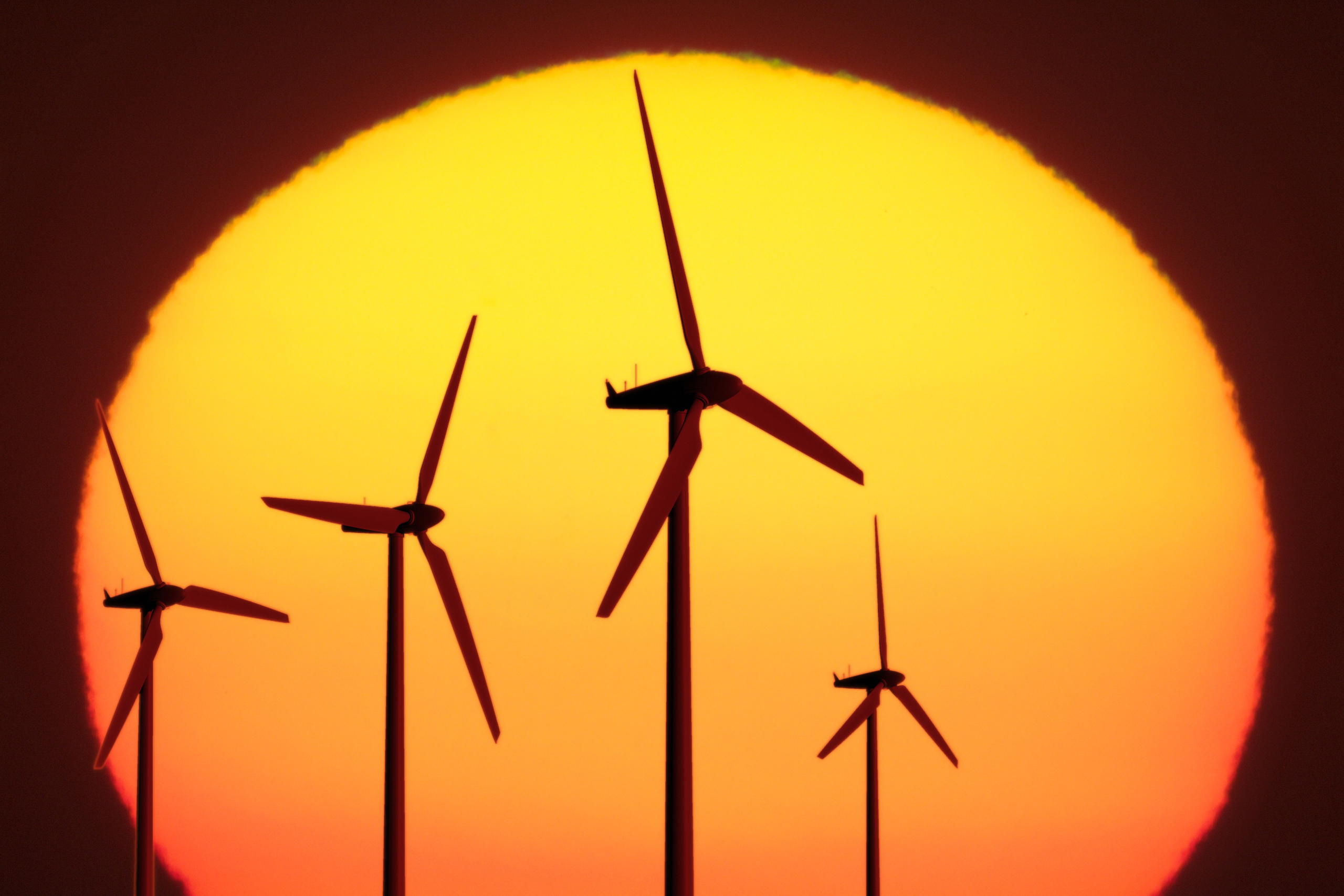 Wind turbines and the Sun, artwork