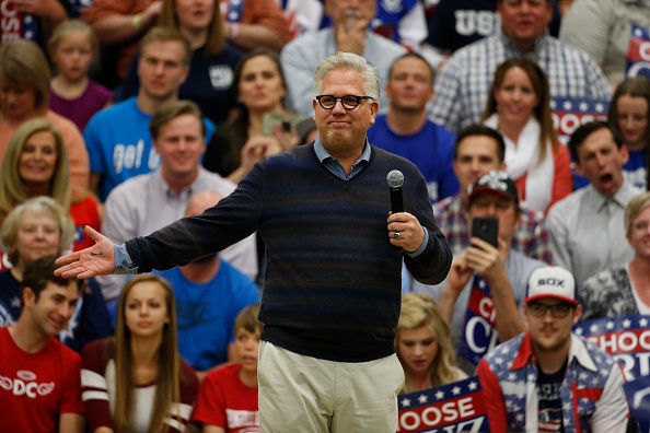 Conservative radio talk show host Glenn Beck speaks at a rally for Republican presidential candidate Sen. Ted Cruz (R-TX) at Provo High School on March 19, 2016 in Provo, Utah.