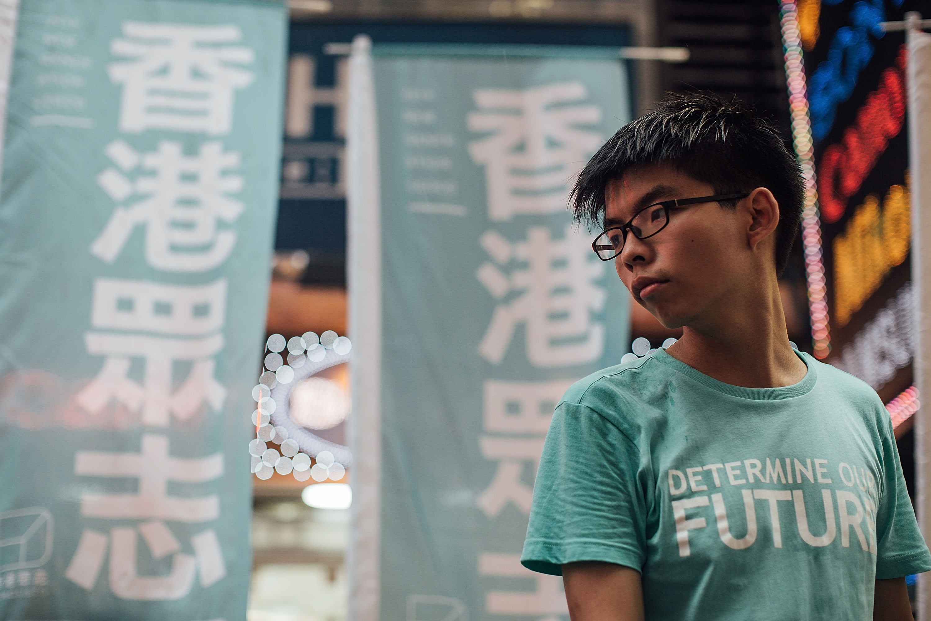 Demosistō founder Joshua Wong pictured on June 4, 2016, ahead of an annual candlelight vigil in Hong Kong to commemorate the killing of protesters in Beijing's Tiananmen Square in 1989 (Anthony Kwan—Getty Images)