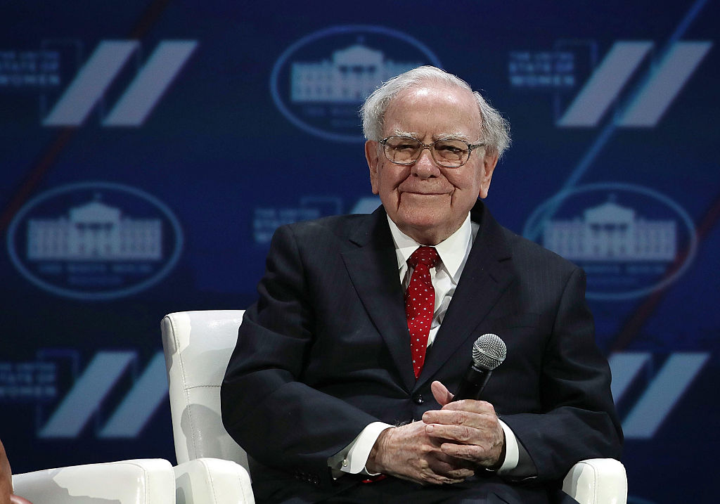 Warren Buffet participates in a discussion during the White House Summit on the United State Of Women in Washington, DC, on June 14, 2016. (Alex Wong—2016 Getty Images)