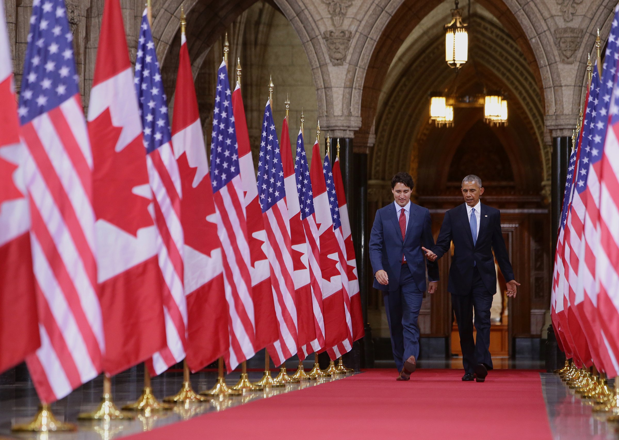 Canadian Prime Minister Justin Trudeau, U.S. President Barack Obama, And Mexican President Enrique Pena Nieto Attend The NALS