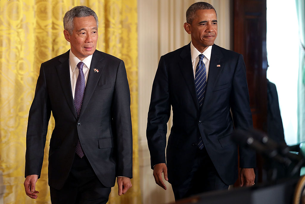 WASHINGTON, DC - AUGUST 02:  Singapore's Prime Minister Lee Hsien Loong (L) and U.S. President Barack Obama hold a joint news conference in the East Room at the White House August 2, 2016 in Washington, DC. Later this evening President Obama will host a State Dinner for Prime Minister Loong and his wife Ho Ching.  (Photo by Chip Somodevilla/Getty Images) (Chip Somodevilla&mdash;Getty Images)