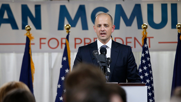 Former CIA agent Evan McMullin announces his presidential campaign as an Independent candidate on August 10, 2016 in Salt Lake City, Utah.