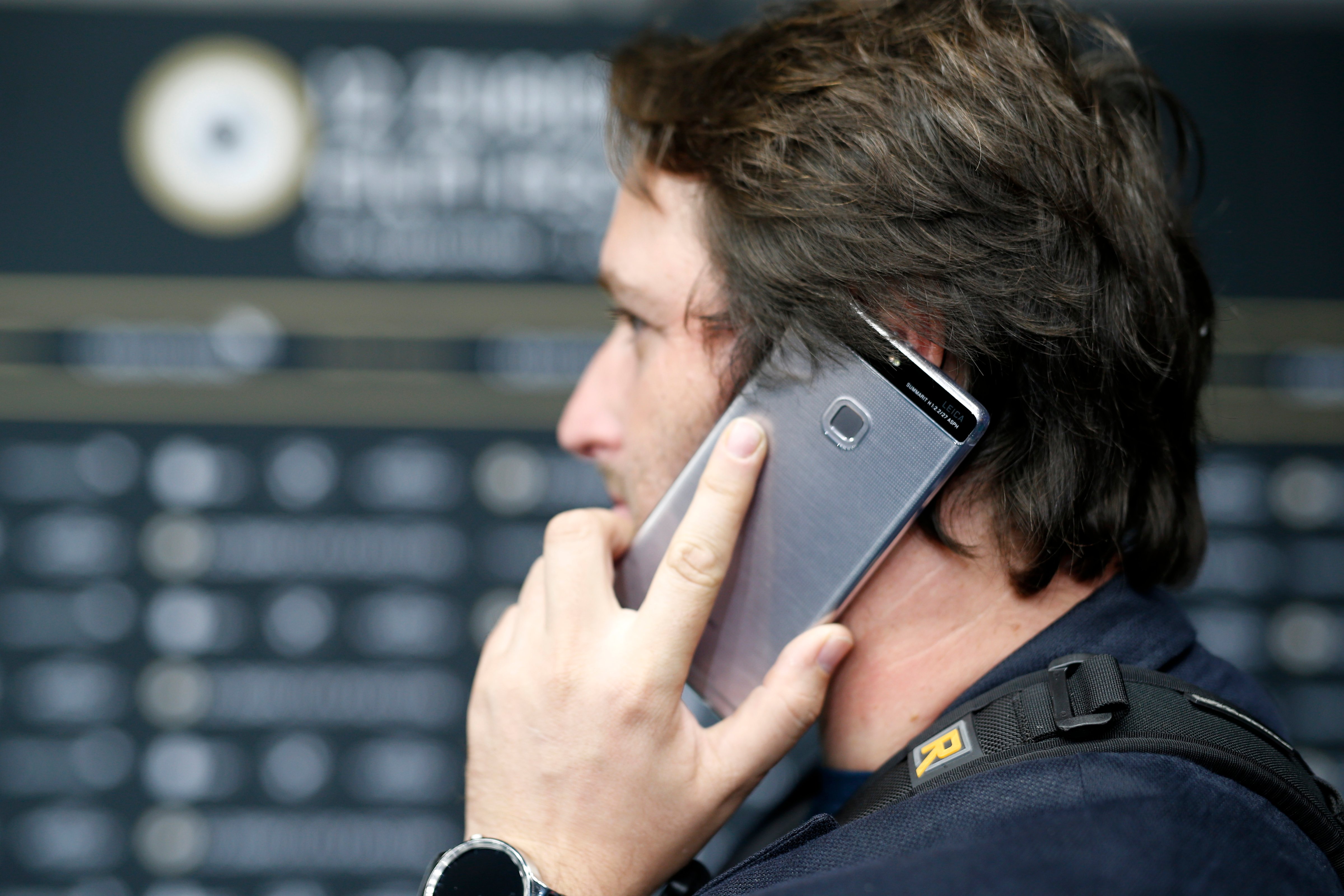A visitor uses a Huawei phone during the 12th Zurich Film Festival on September 26, 2016 in Zurich, Switzerland. (Andreas Rentz—Getty Images)