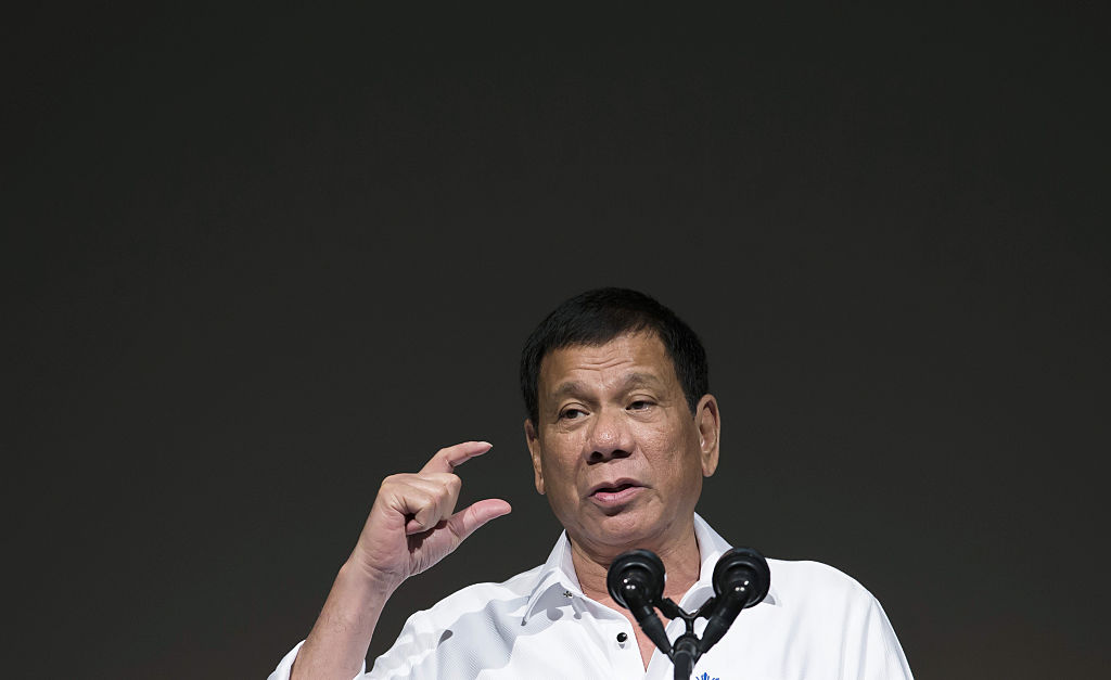 Philippine President Rodrigo Duterte speaks during the Philippine Economic Forum hosted by the Japan External Trade Organization in Tokyo on Oct. 26, 2016. Duterte said he wanted all foreign troops out of the Philippines in two years as he continued his tirades against the U.S. during his three-day visit in Japan, a key American ally (Tomohiro Ohsumi—Bloomberg/Getty Images)