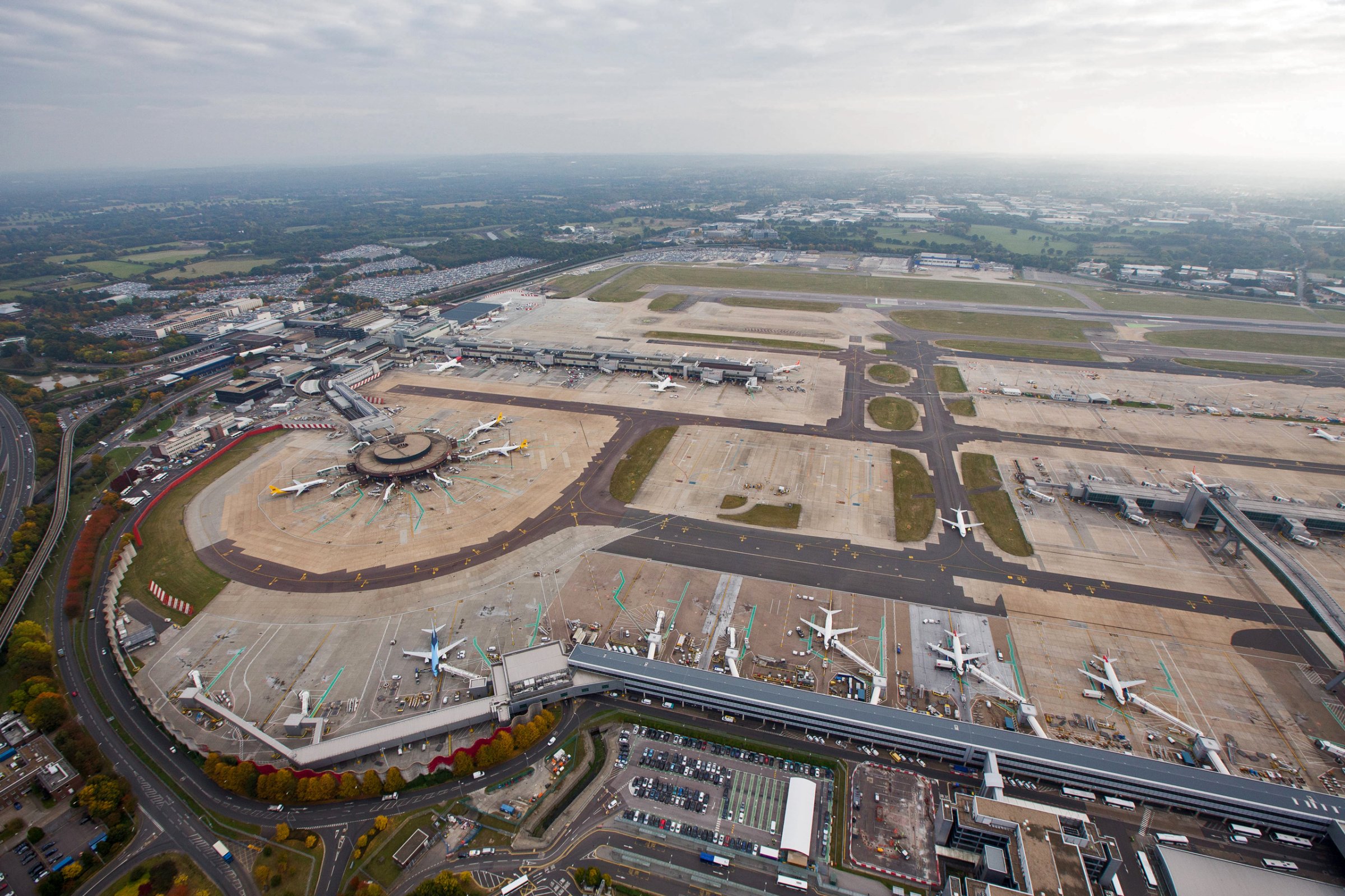 London Gatwick Airport Aerials Ahead Of Government Decision On London Airport Expansion
