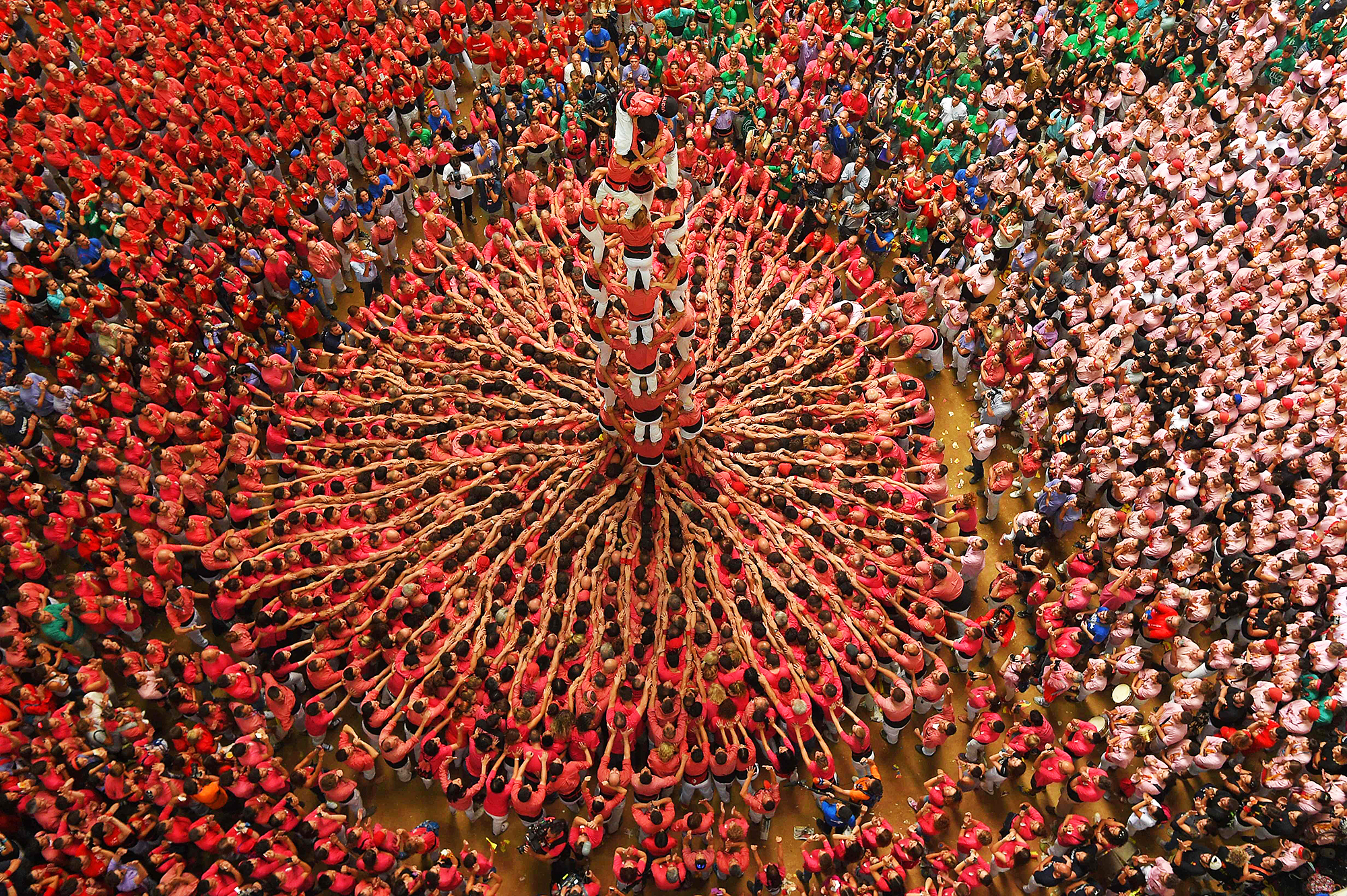 "Colla Vella dels Xiquets de Valls" in Tarragona, Spain, on Oct. 2, 2016.