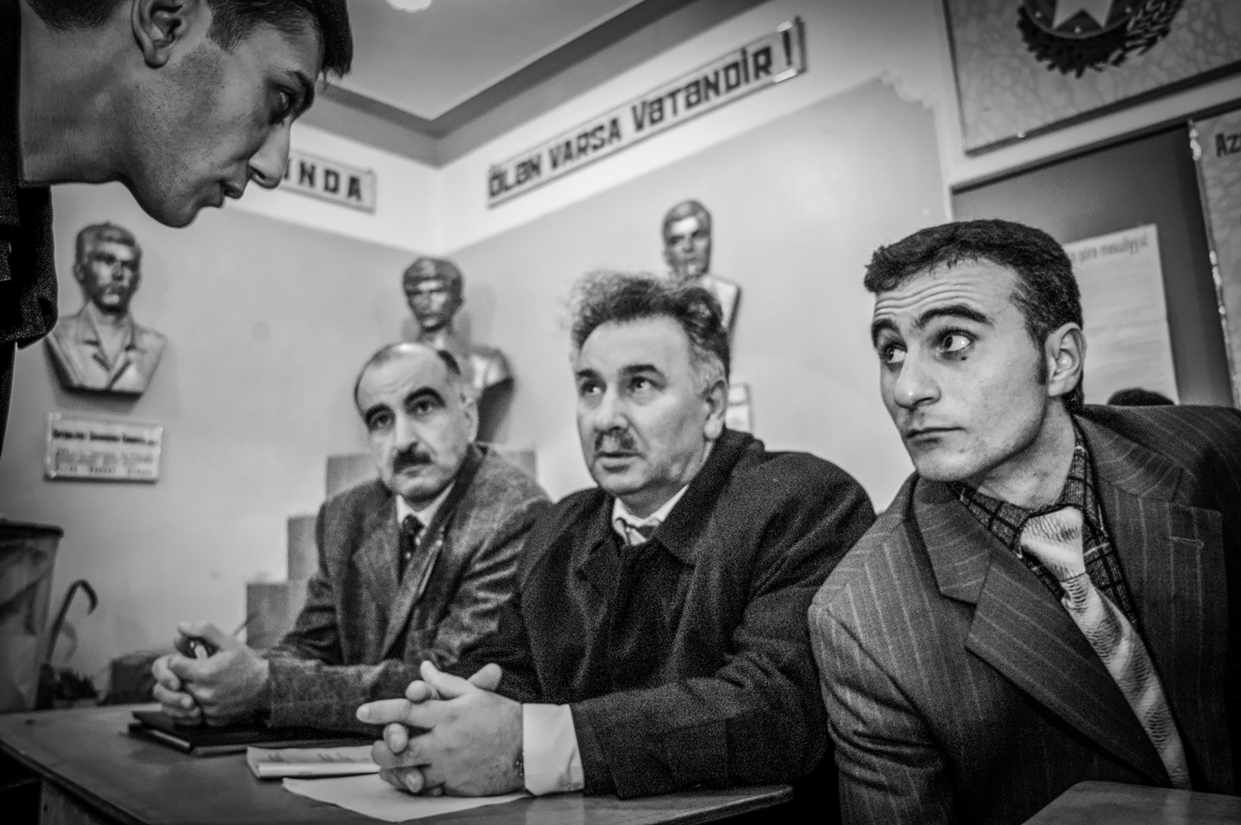 Local election observers at a polling station during  parliamentary elections.  Baku, Azerbaijan, 2005