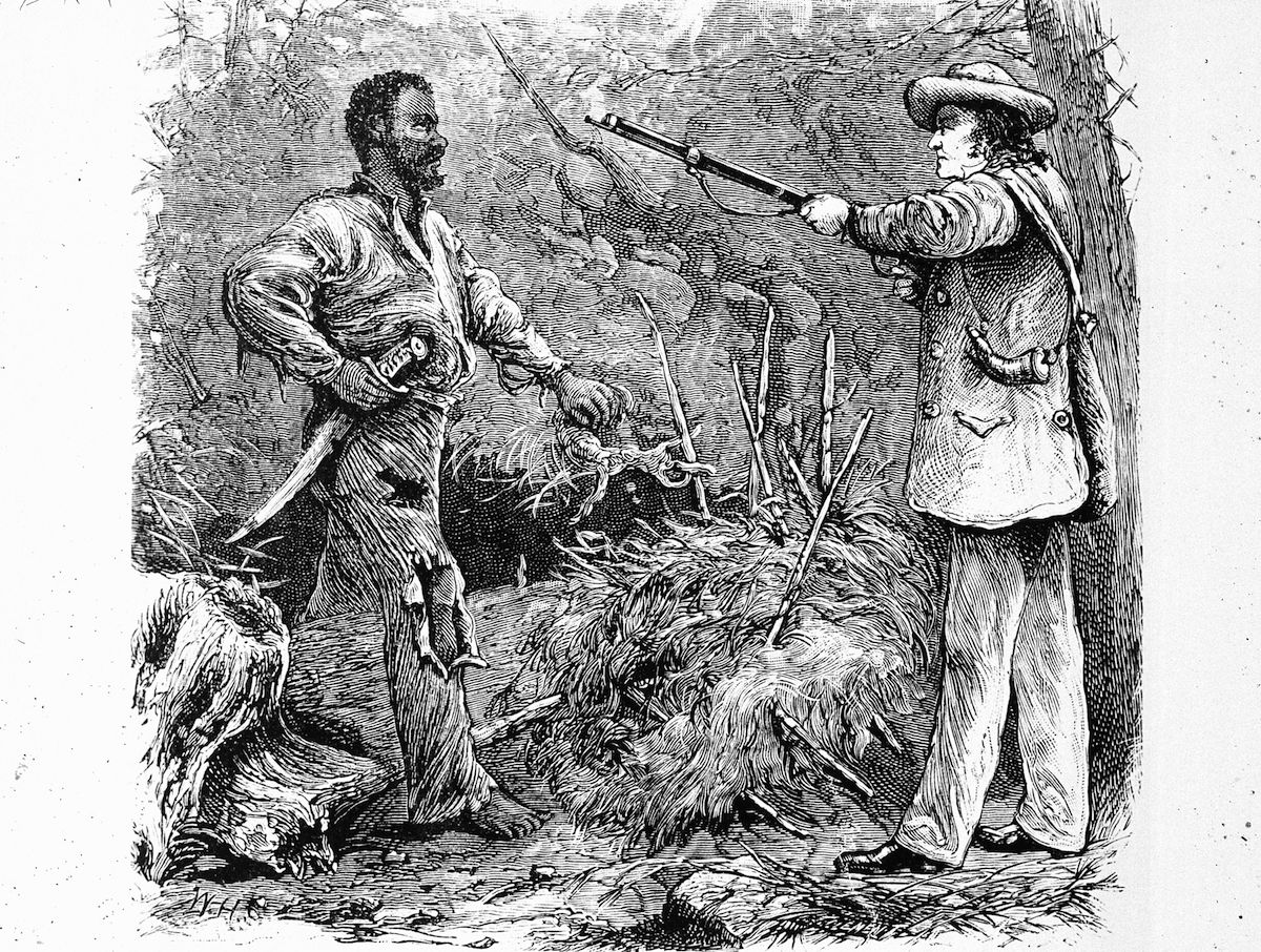 Illustration of the discovery of Nat Turner (1800 - 1831), the American slave who led an uprising in August 1831. (MPI / Getty Images)