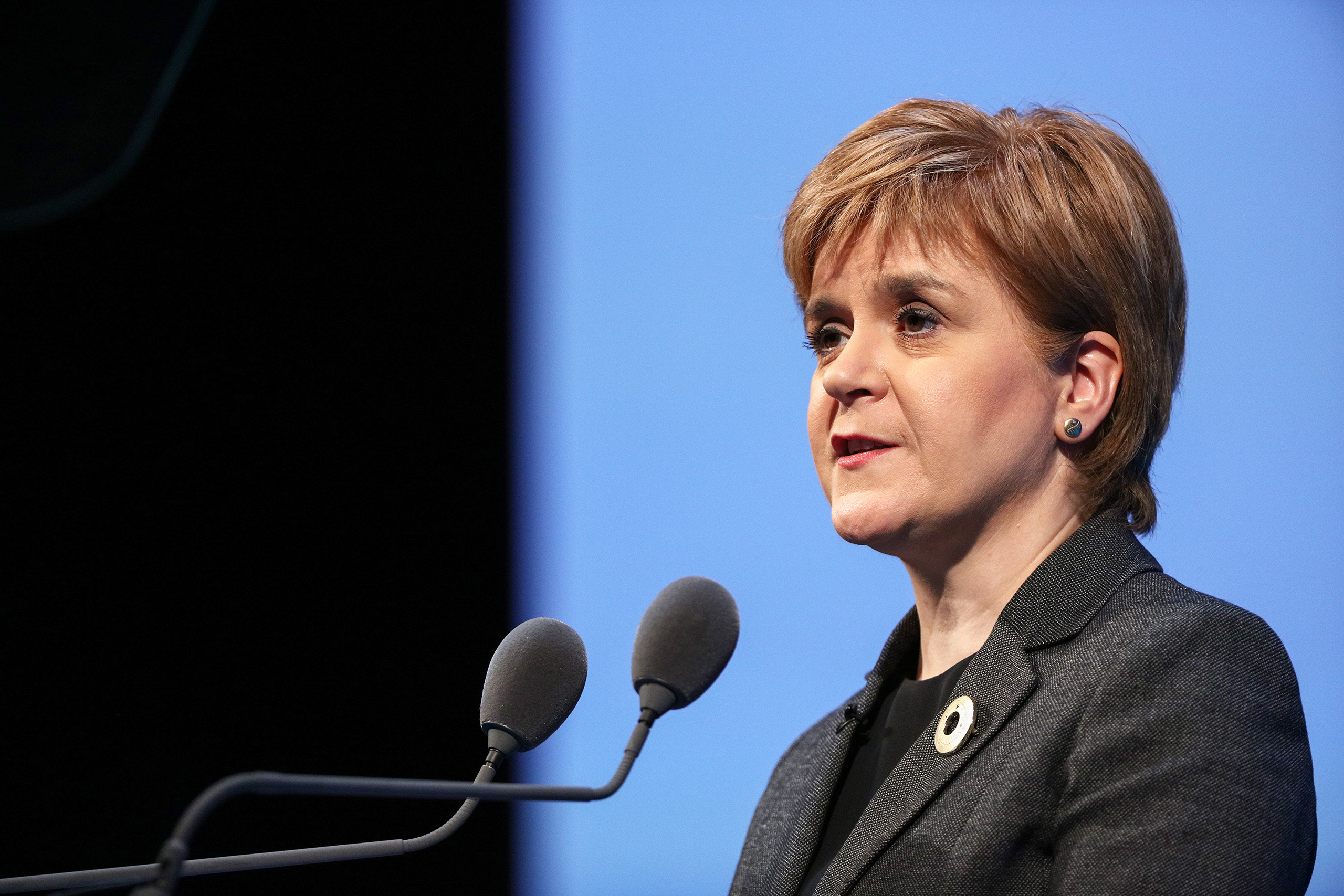 Nicola Sturgeon, Scotland's first minister and leader of the Scottish National Party (SNP), speaks during the Institute of Directors (IoD) Annual Convention 2016 at the Royal Albert Hall in London, U.K., on Sept. 27, 2016 (Chris Ratcliffe—Bloomberg/Getty Images)