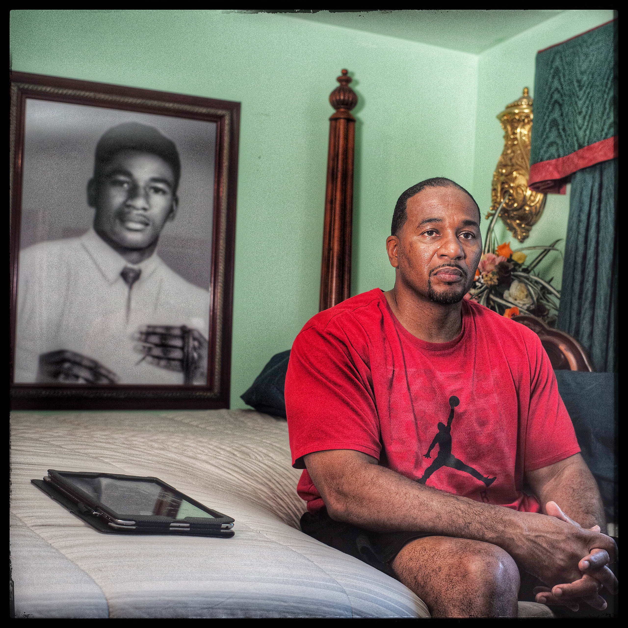 Aaron, seen here at his mother’s home in Mobile, Ala., was released from prison in 2014 after 22 years. His life, he says, is still in a state of transition (Radcliffe Roye for Time)