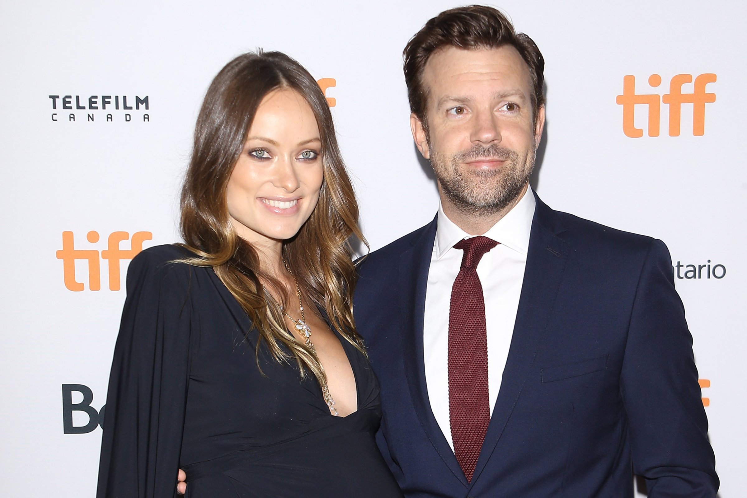 Olivia Wilde and Jason Sudeikis arrive at the 2016 Toronto International Film Festival's "Colossal" premiere at Ryerson Theatre in Toronto on Sept. 9, 2016.