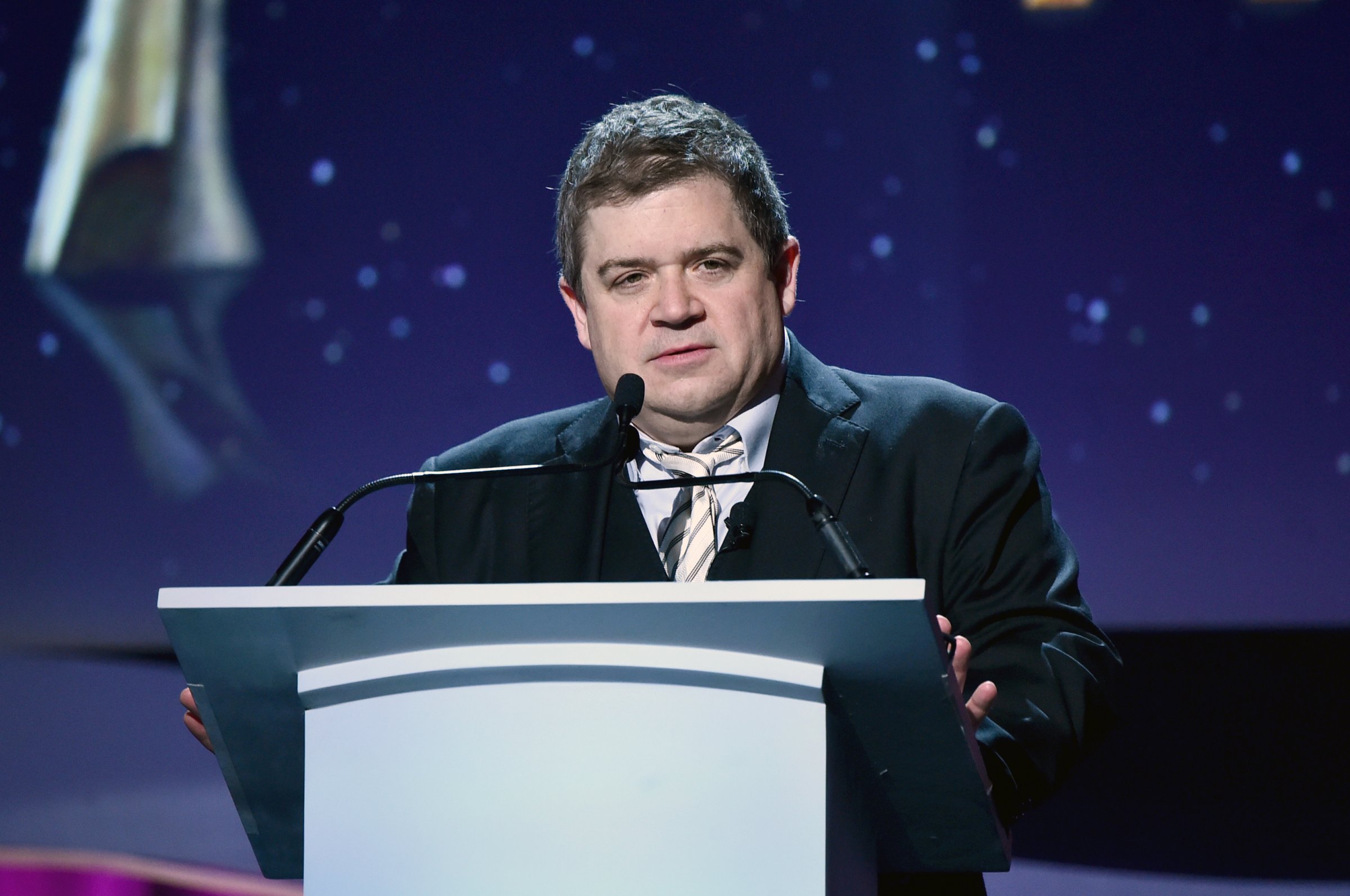 Host Patton Oswalt speaks onstage during the 2016 Writers Guild Awards at the Hyatt Regency Century Plaza on February 13, 2016 in Los Angeles, California.