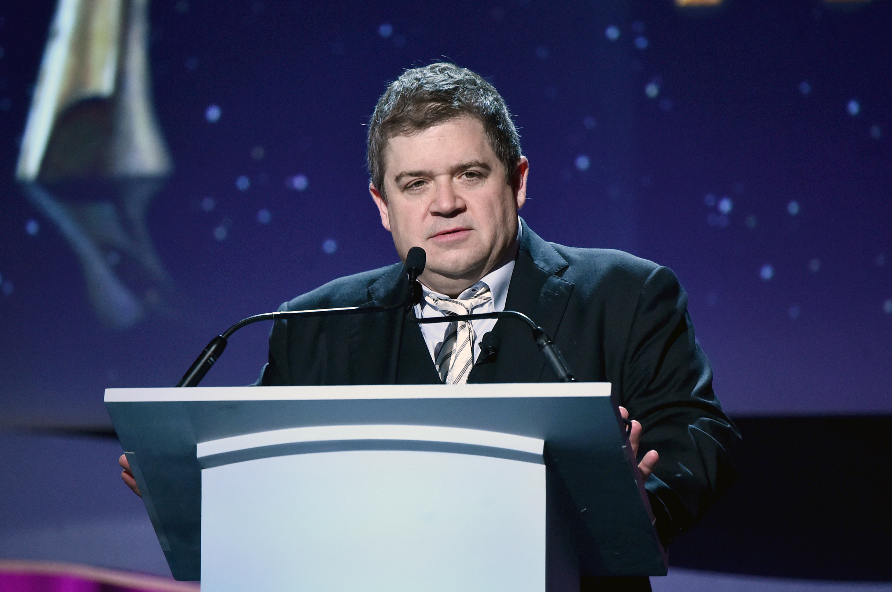 Host Patton Oswalt speaks onstage during the 2016 Writers Guild Awards at the Hyatt Regency Century Plaza on February 13, 2016 in Los Angeles, California. (Alberto E. Rodriguez&mdash; Writers Guild of America, West/Getty Images)