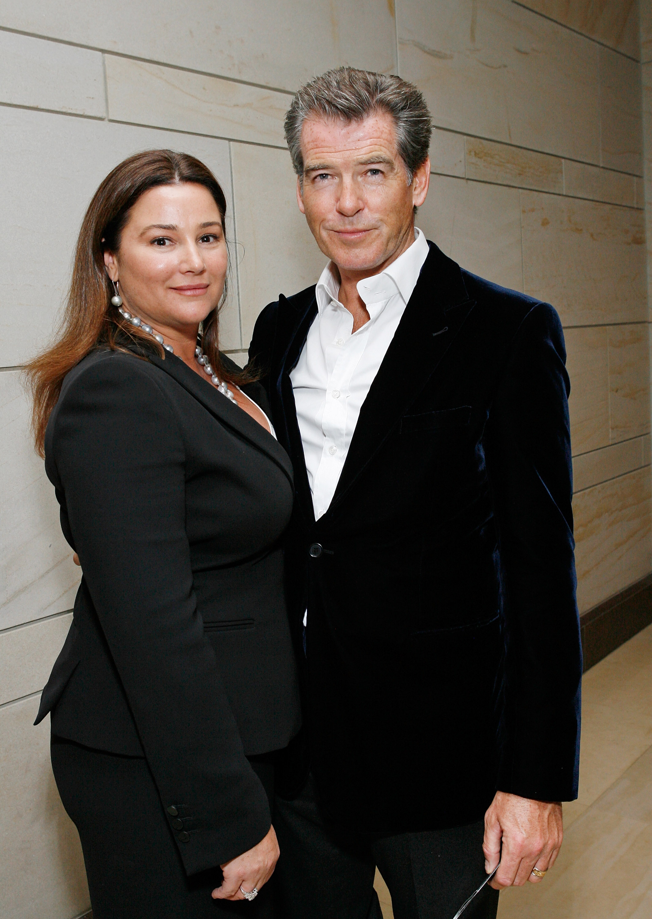 Honorary chairs Keely Brosnan and actor Pierce Brosnan attend the International Fund For Animal Welfare's Global Whale Conservation Congressional Reception at the U.S. Capital Visitor Center Atrium in Washington, D.C., on May 19, 2009. (Mark Von Holden—WireImage)