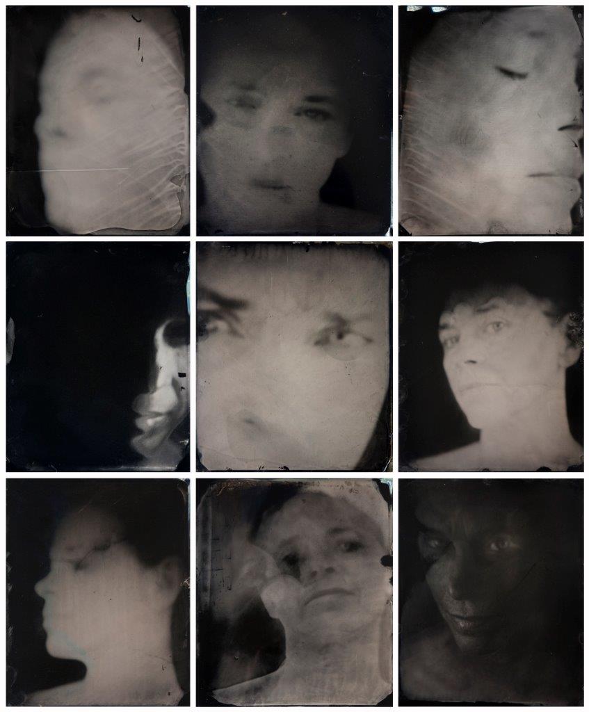 Untitled (Self-Portraits) , 2012. Unique collodion wet-plate positives on metal, with sandarac varnish.