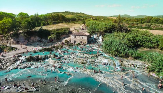 Saturnia hot springs. Central Tuscany.