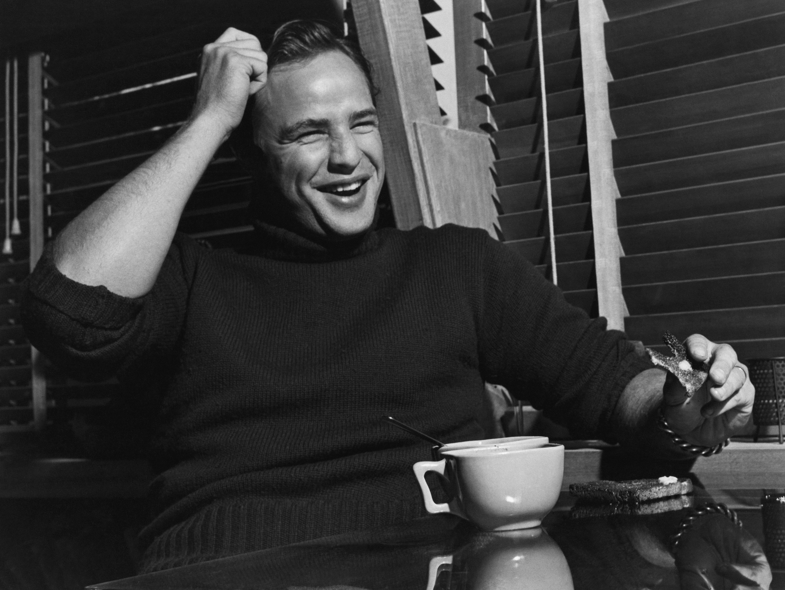 Marlon Brando photographed in his Beverly Glen home for the Saturday Evening Post article,  The Star Who Sneers at Hollywood,  June 6, 1953.