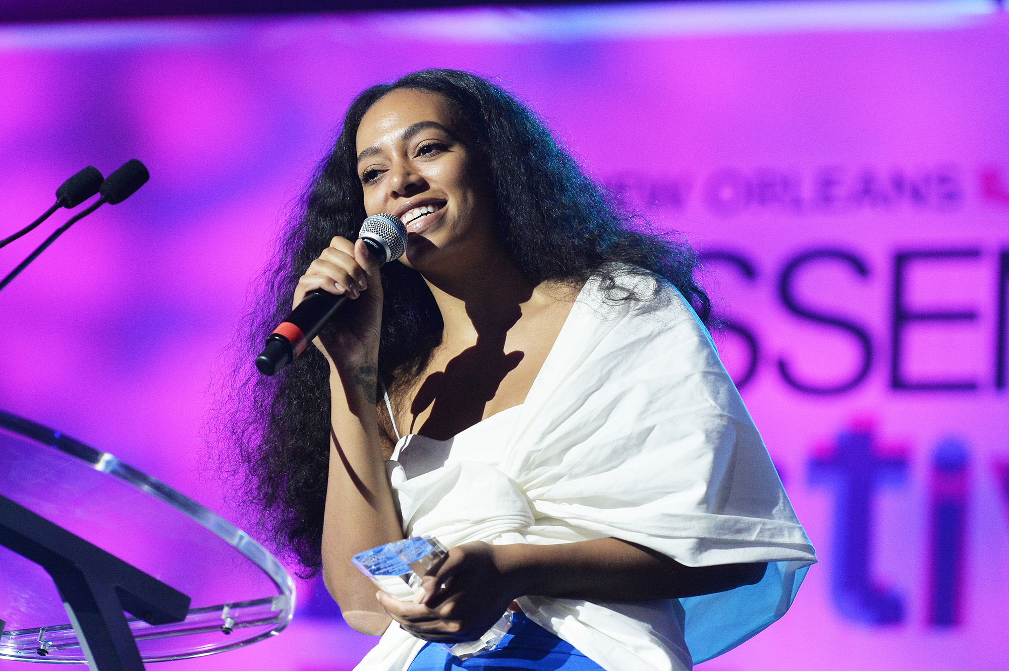 Solange Knowles speaks onstage at the 2016 ESSENCE Festival Presented By Coca-Cola at Ernest N. Morial Convention Center on July 3, 2016 in New Orleans, Louisiana. (Photo by Paras Griffin/Getty Images for 2016 Essence Festival) (Paras Griffin—Getty Images for 2016 Essence Fe)