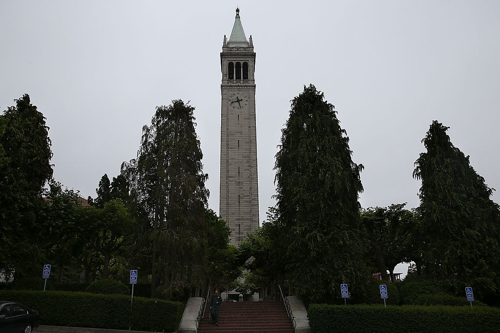 BERKELEY, CA - MAY 22:  A view of Sather Tower on the UC Berkeley campus on May 22, 2014 in Berkeley, California. According to the Academic Ranking of World Universities by China's Shanghai Jiao Tong University, Stanford University ranked second behind Harvard University as the top universities in the world. UC Berkeley ranked third.  (Photo by Justin Sullivan/Getty Images) (Justin Sullivan/Getty Images)