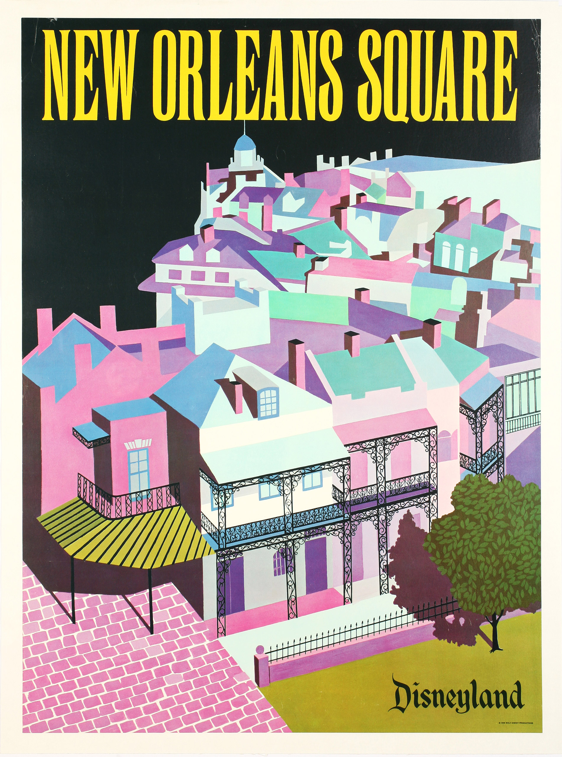 DIsneyland "New Orleans Square" Near-Attraction Poster. Disneyland, 1966.