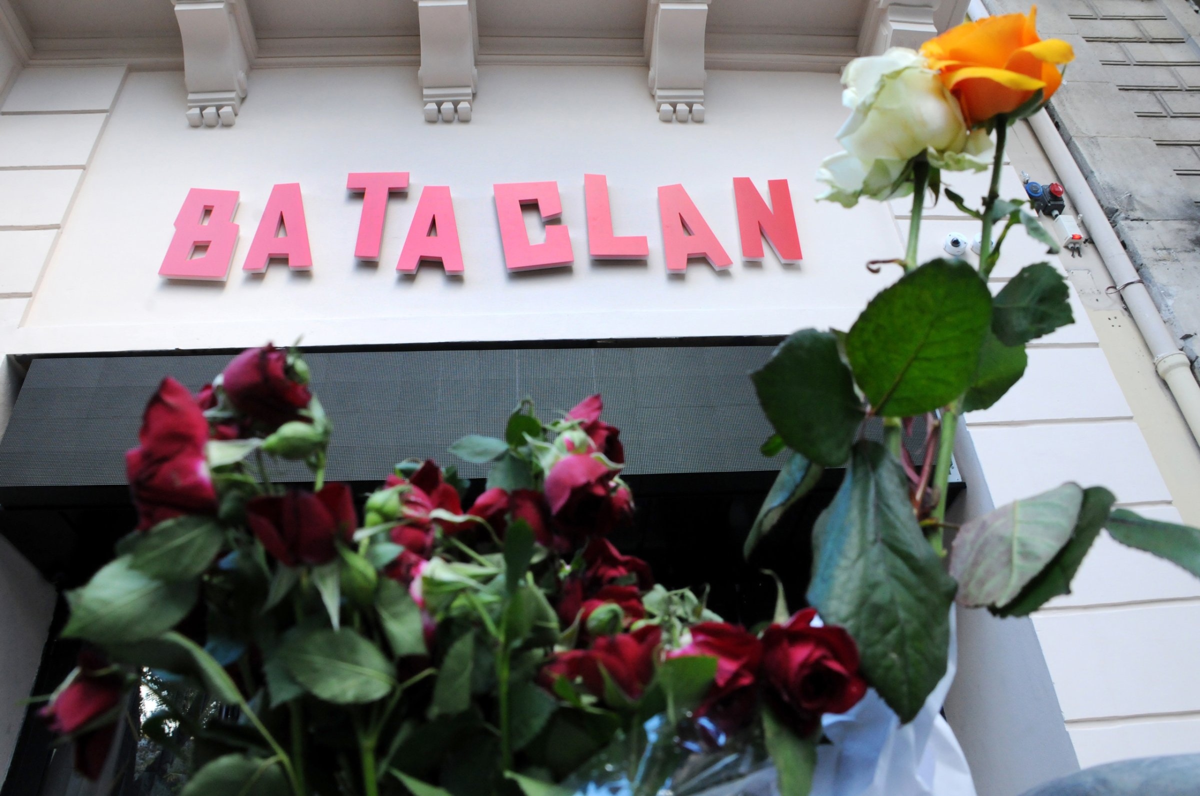 A picture taken on November 6, 2016 in Paris shows new lettering on the facade of the Bataclan concert hall, one of the targets of the November 13, 2015 terrorist attacks during which 130 people were killed and another 413 were wounded. The Bataclan concert hall will re-open on November 16 with a concert by British musician Peter Doherty. Photo by Alain Apaydin/Sipa USA
