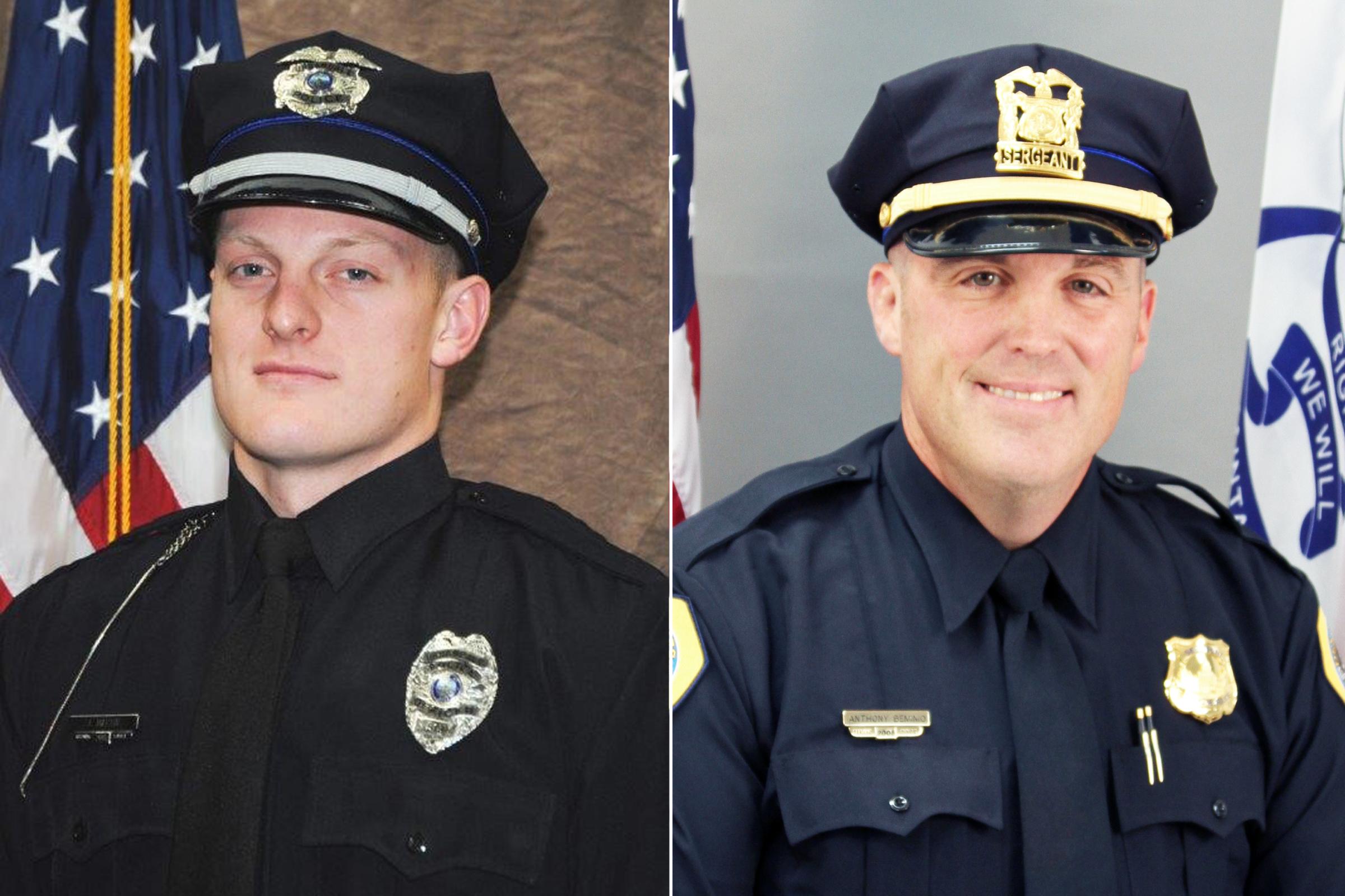 Urbandale police officer Justin Martin (l) and Sgt. Anthony “Tony” Beminio of the Des Moines police department (r) are pictured here.