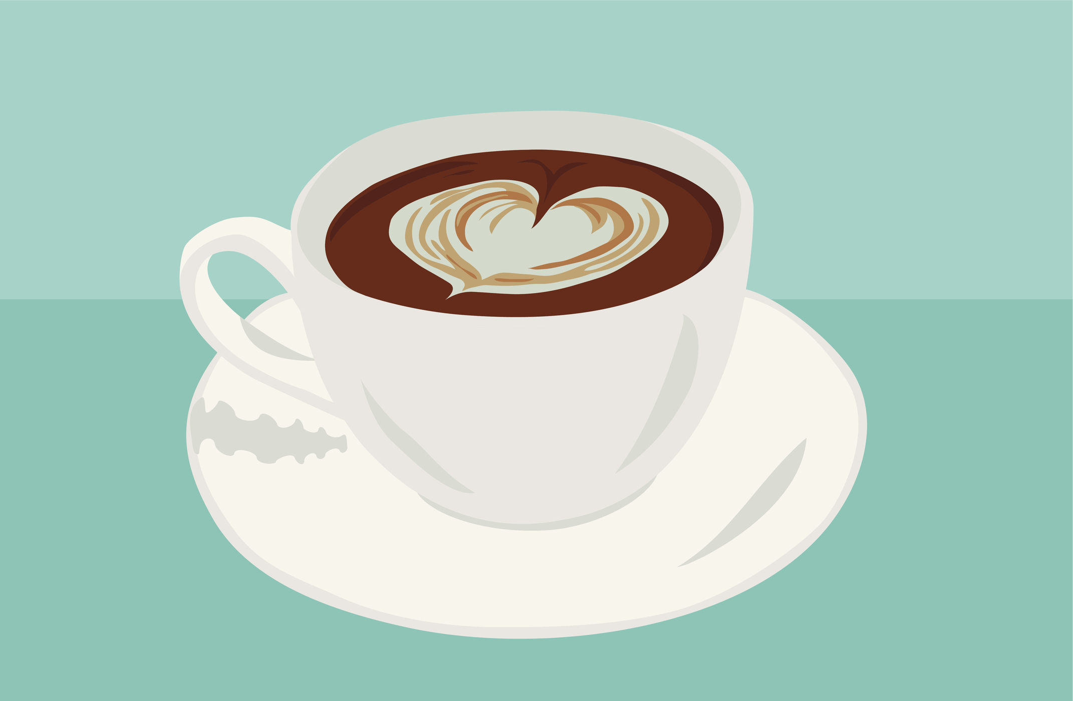 heart shape in coffee illustration