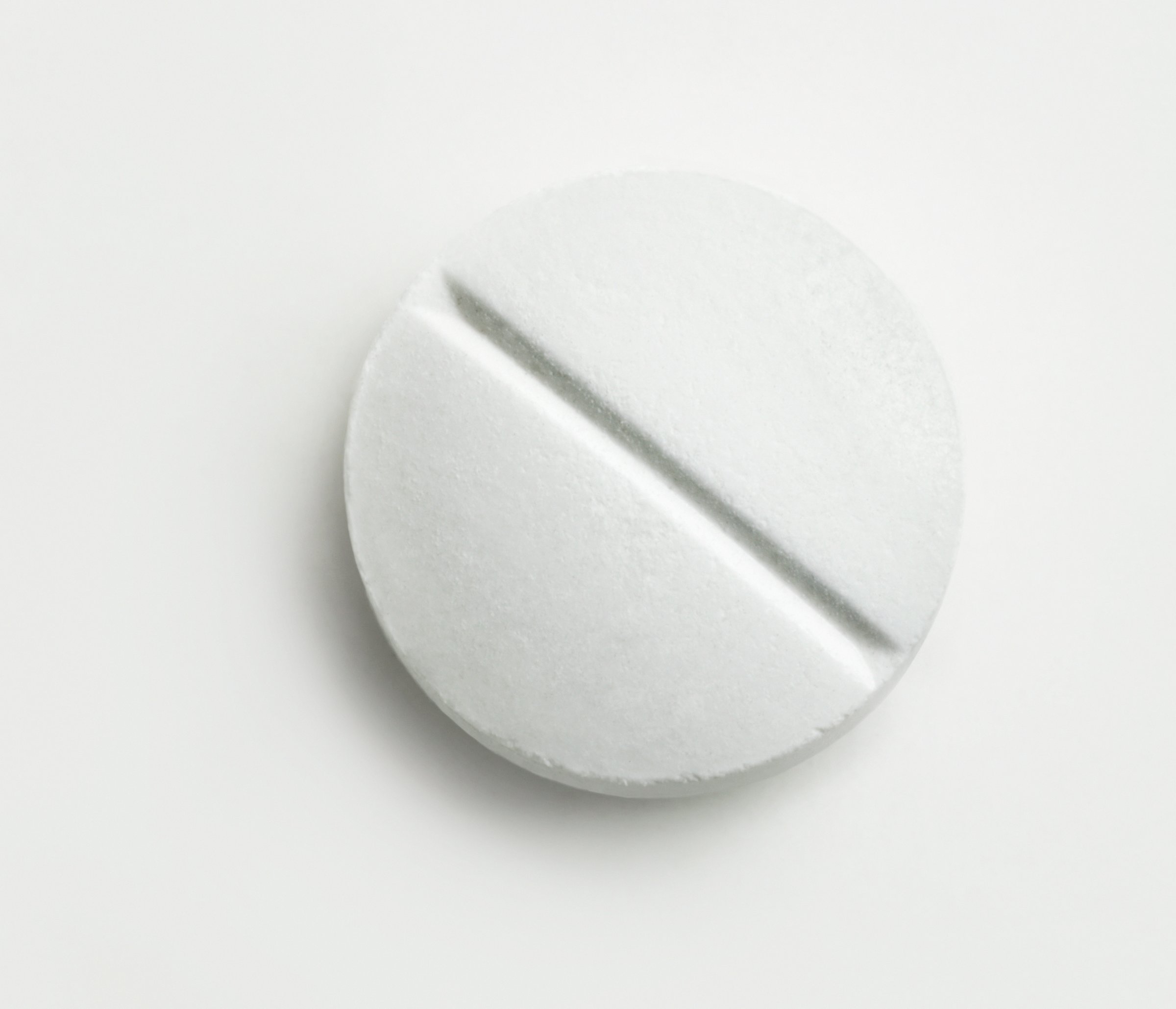 Aspirin, overhead view