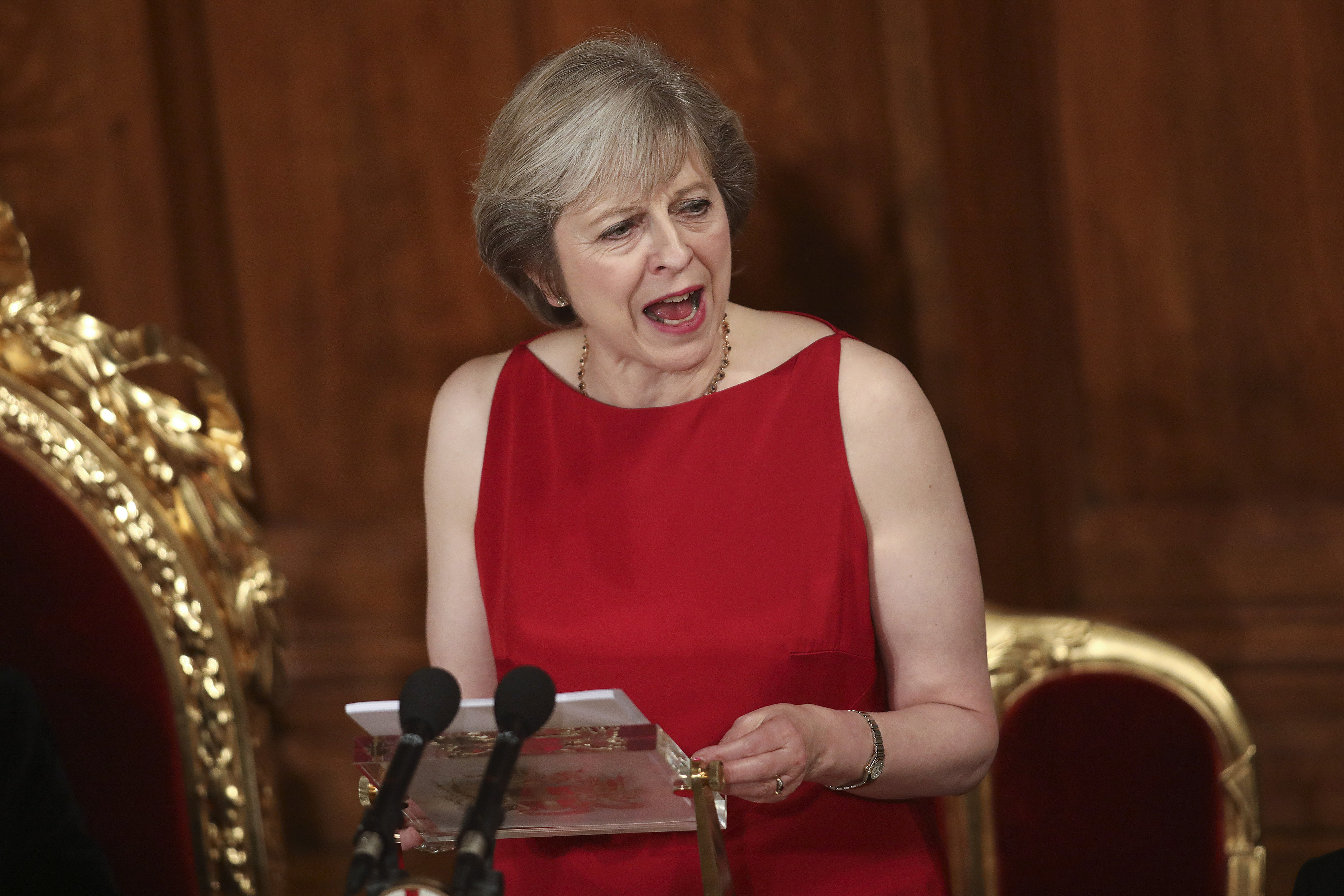 U.K. Prime Minister Theresa May Delivers A Speech At The Annual Lord Mayor's Banquet