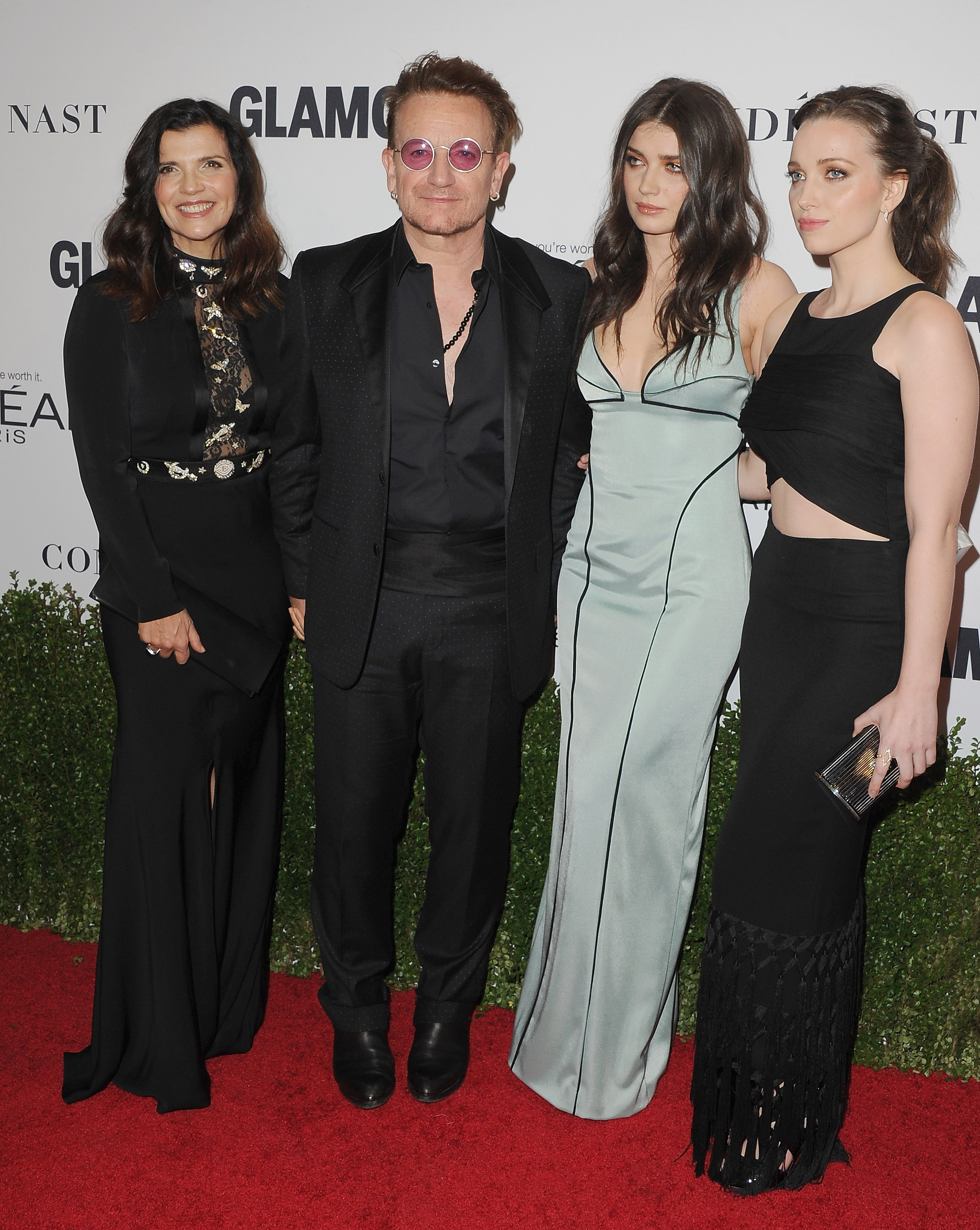 Musician Bono and family arrive at Glamour Women Of The Year 2016 at NeueHouse Hollywood on November 14, 2016 in Los Angeles, California. (Jon Kopaloff—FilmMagic)