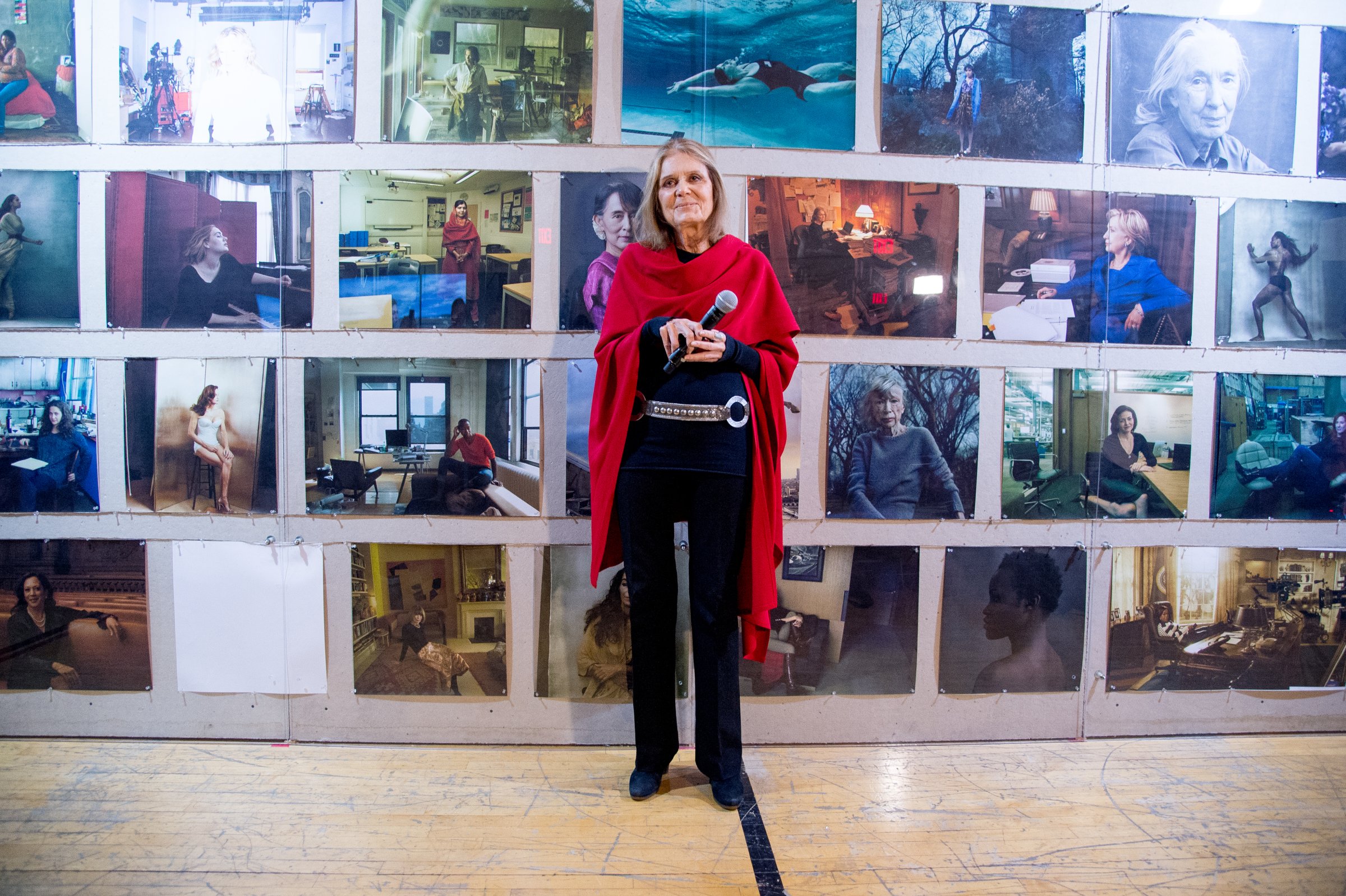 Journalist Gloria Steinem attends Annie Leibovitz's "Women: New Portraits" Exhibition Opens In New York on November 15, 2016 at the former Bayview Correctional Facility in New York City.