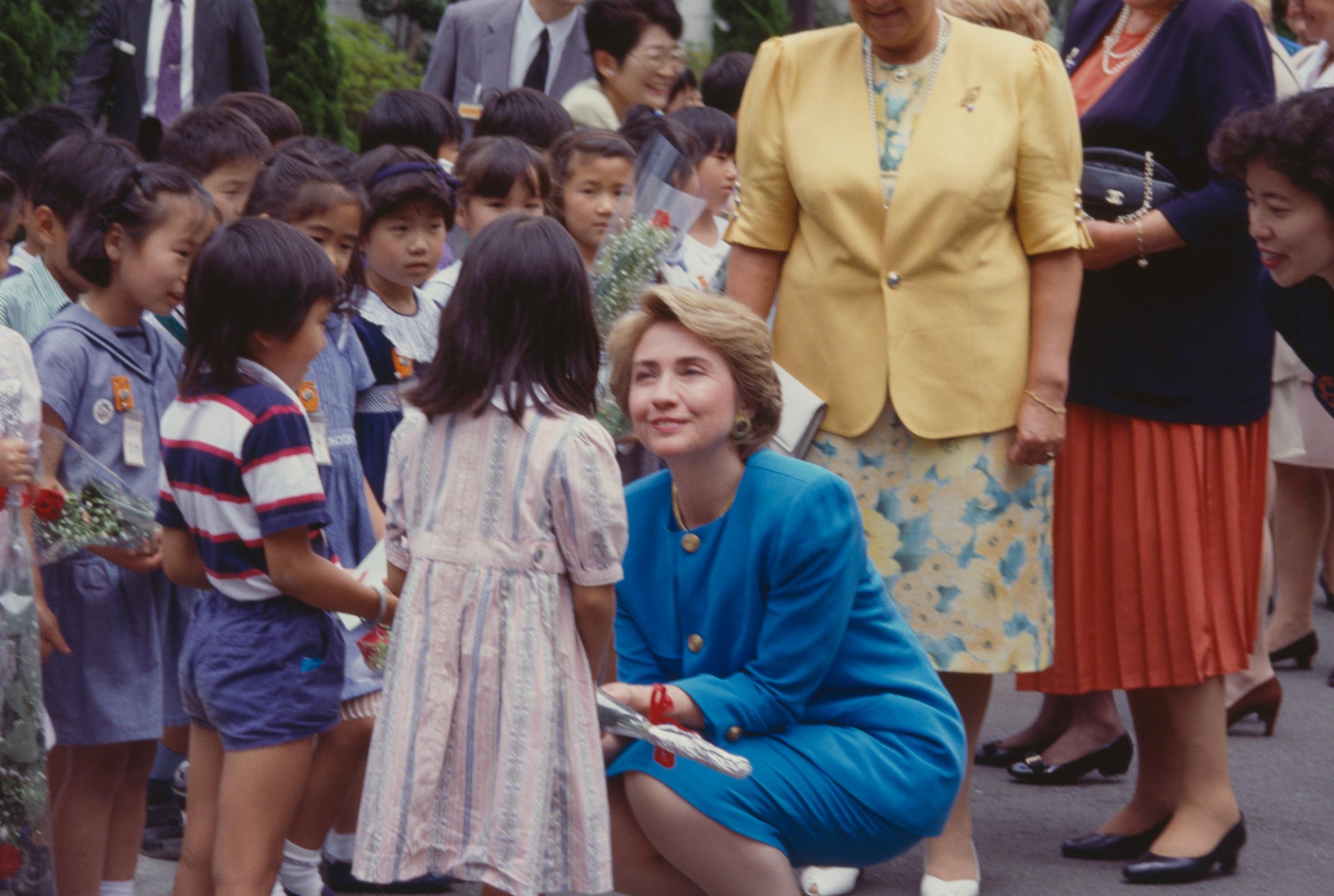 Hillary Clinton Meeting Children