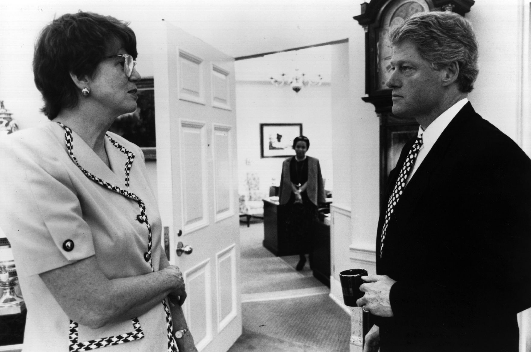 Attorney General Janet Reno and President Bill Clinton in the White House, Washington DC, in 1993. (Consolidated News Pictures—Getty Images)