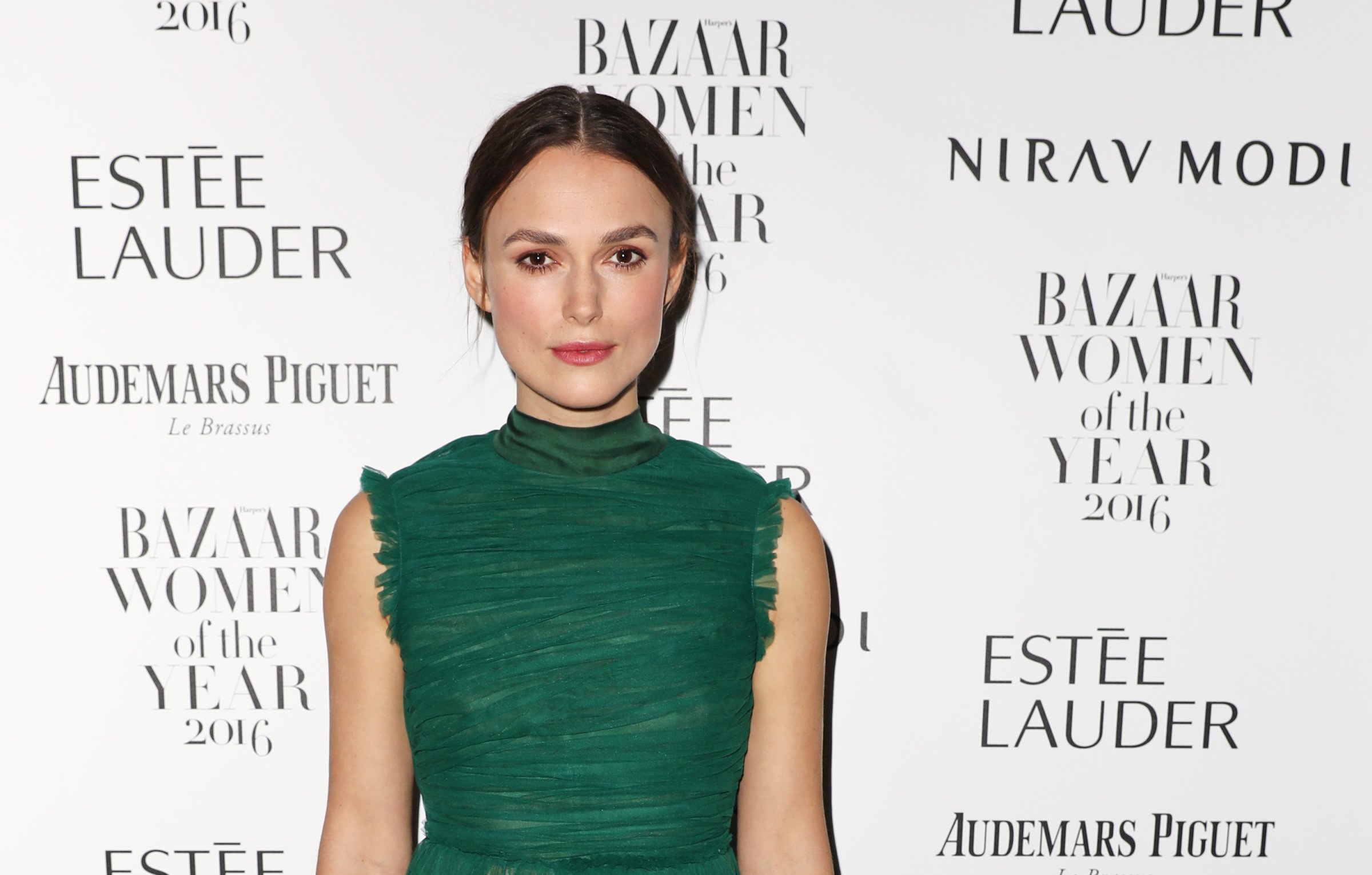 Keira Knightley attends the Harper's Bazaar Women of the Year Awards 2016 at Claridge's Hotel on October 31, 2016 in London, England.