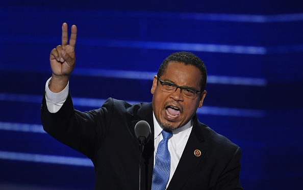 Representative Keith Ellison, a Democrat from Minnesota, gestures while speaking during the Democratic National Convention (DNC) in Philadelphia, Pennsylvania, U.S., on Monday, July 25, 2016.
