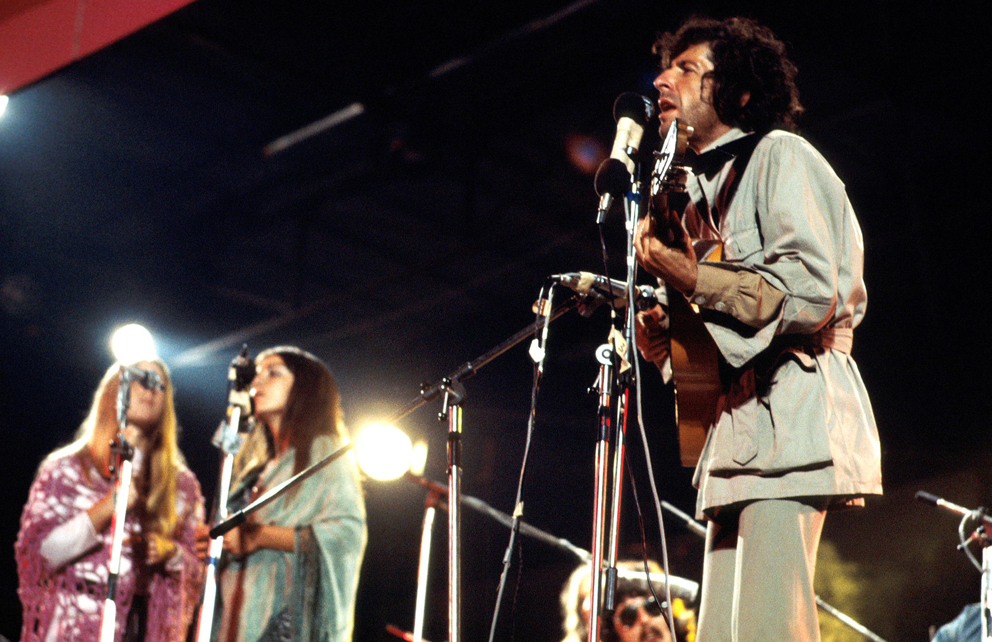 Leonard Cohen performs at the Isle Of Wight Festival, on Aug. 30 1970.