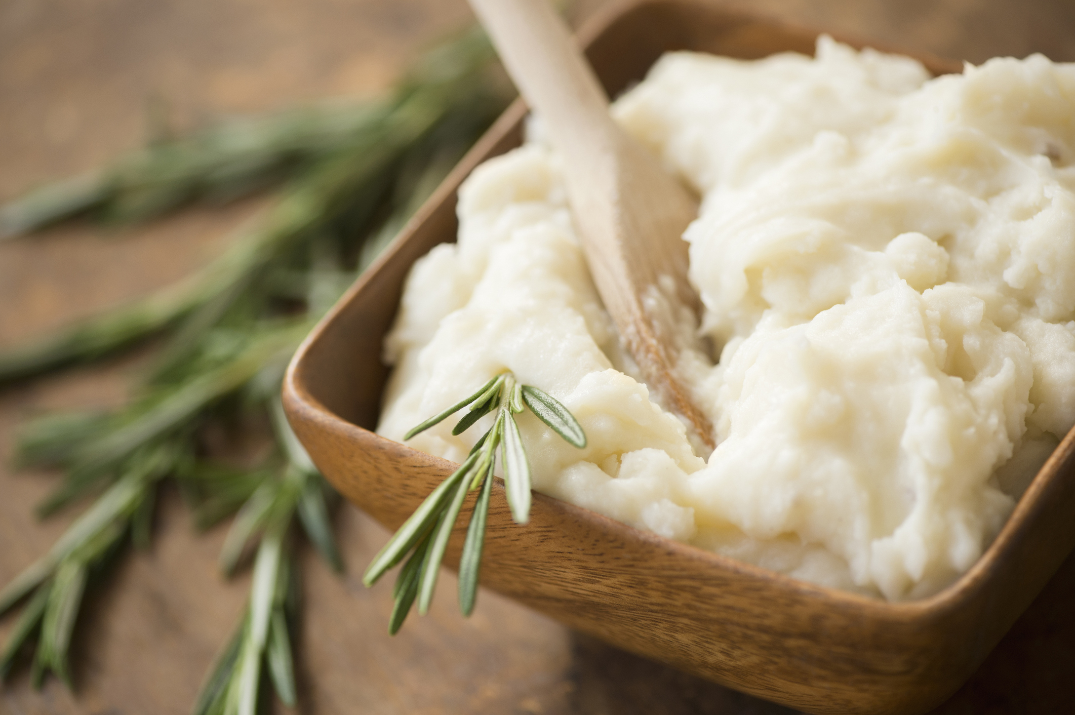 Close up of mashed potatoes and rosemary (Getty Images)