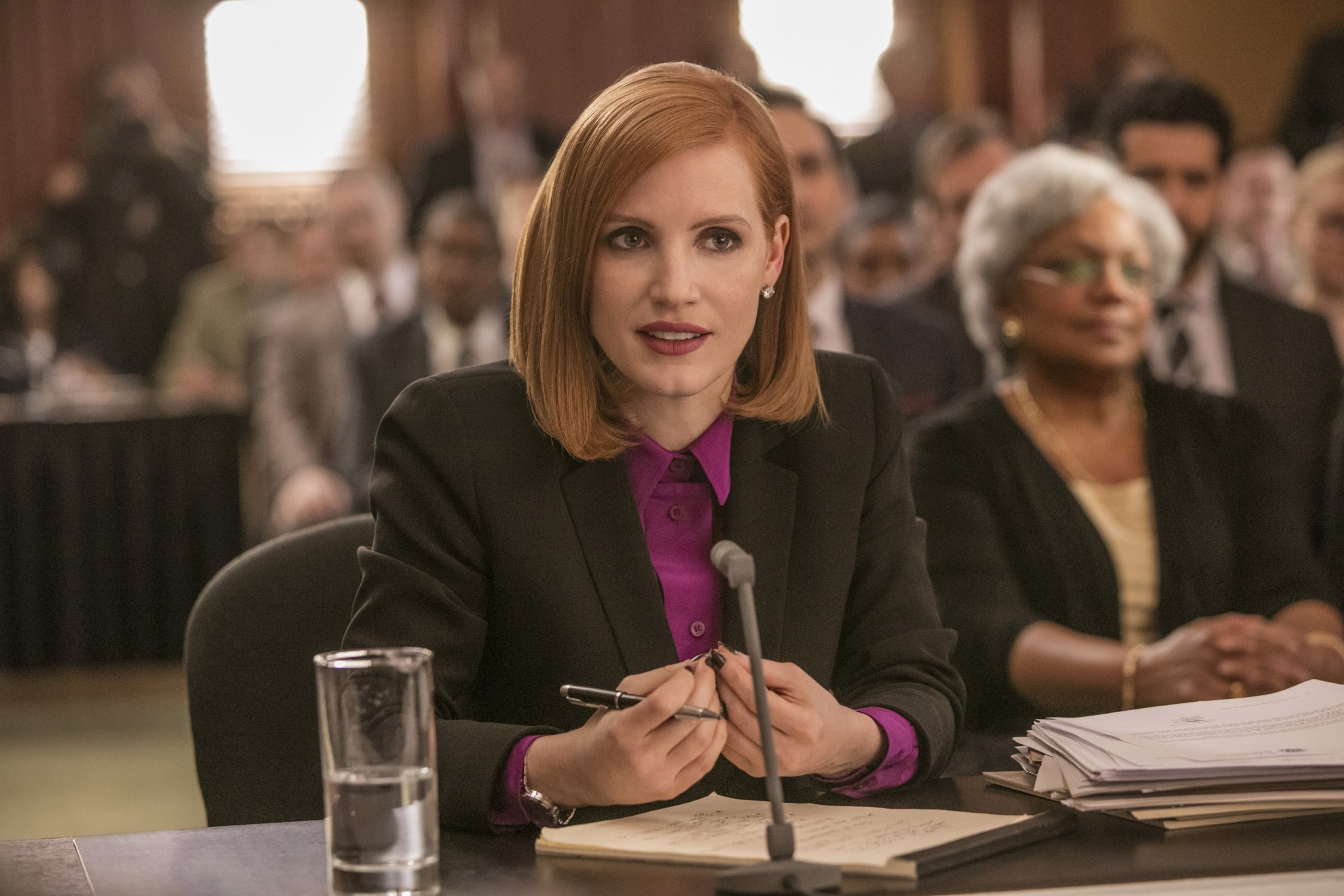 Jessica Chastain in Miss Sloane.