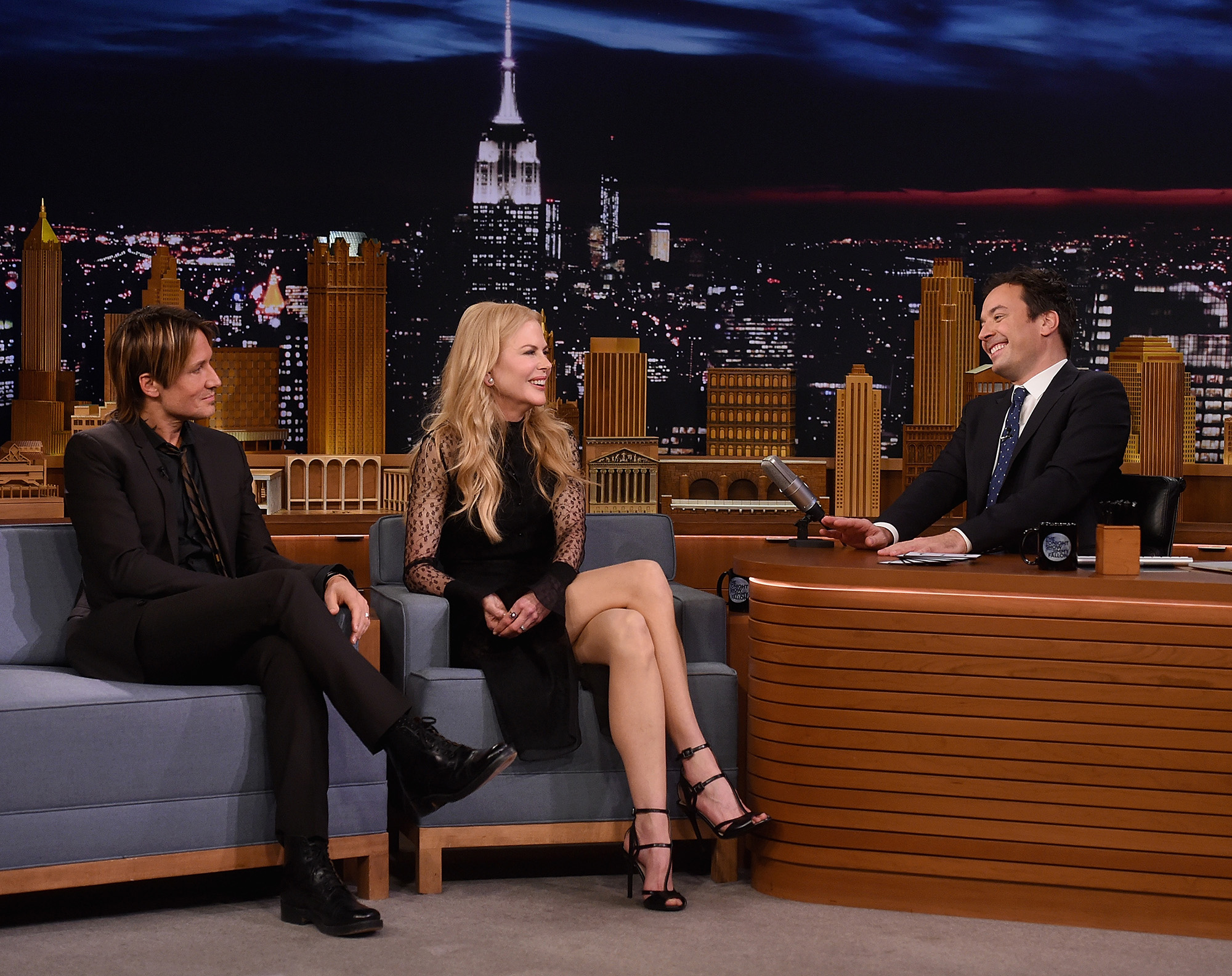 Keith Urban, Nicole Kidman and host Jimmy Fallon during a segment on "The Tonight Show Starring Jimmy Fallon" at Rockefeller Center on November 16, 2016 in New York City.  (Photo by Jamie McCarthy/Getty Images) (Jamie McCarthy&mdash;Getty Images)