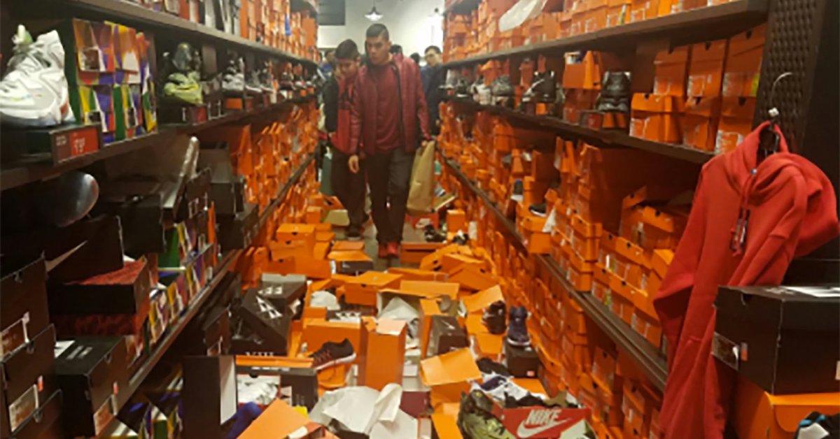 Black Friday Shoppers Trash Nike Outlet Store Time