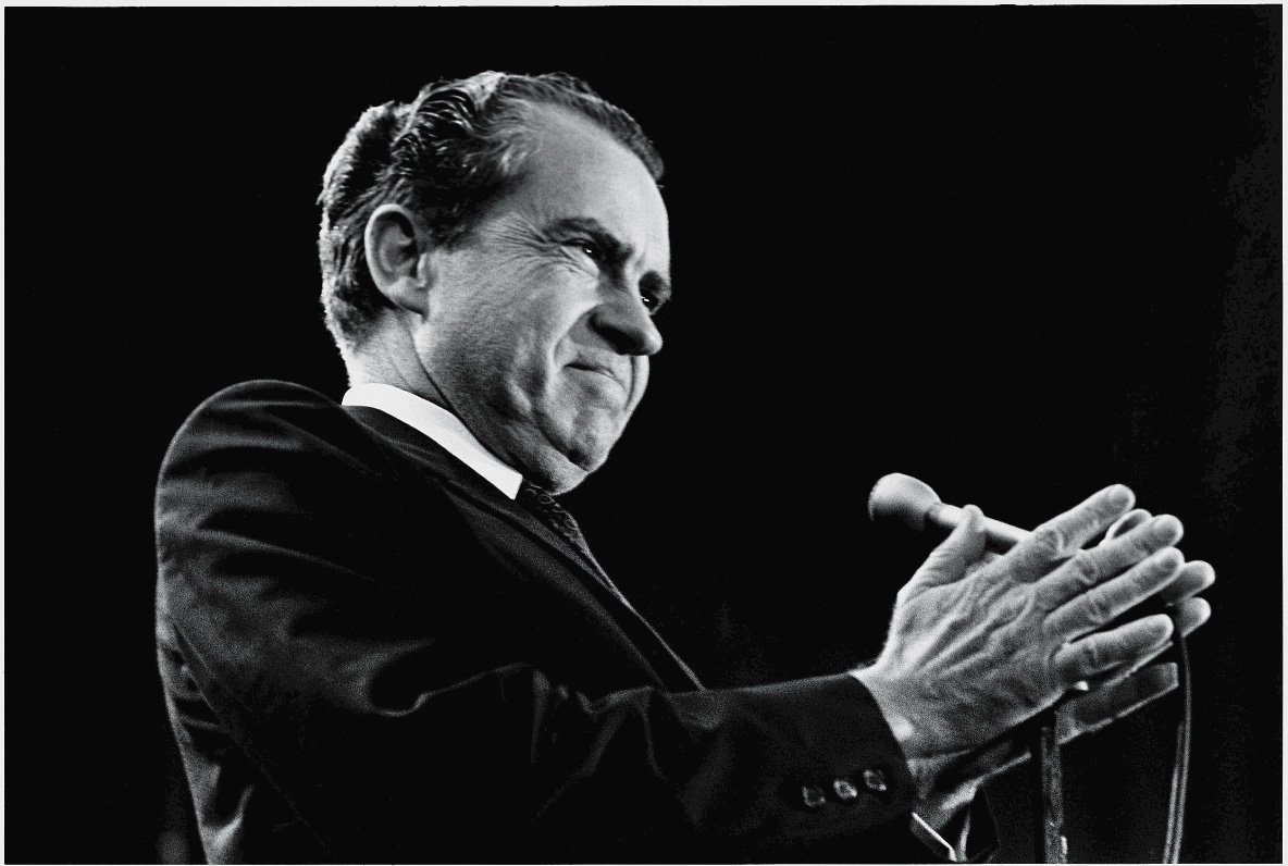 Richard Nixon during a campaign rally at Madison Square Garden, New York City, on Oct. 31, 1968. (David Fenton—Getty Images)