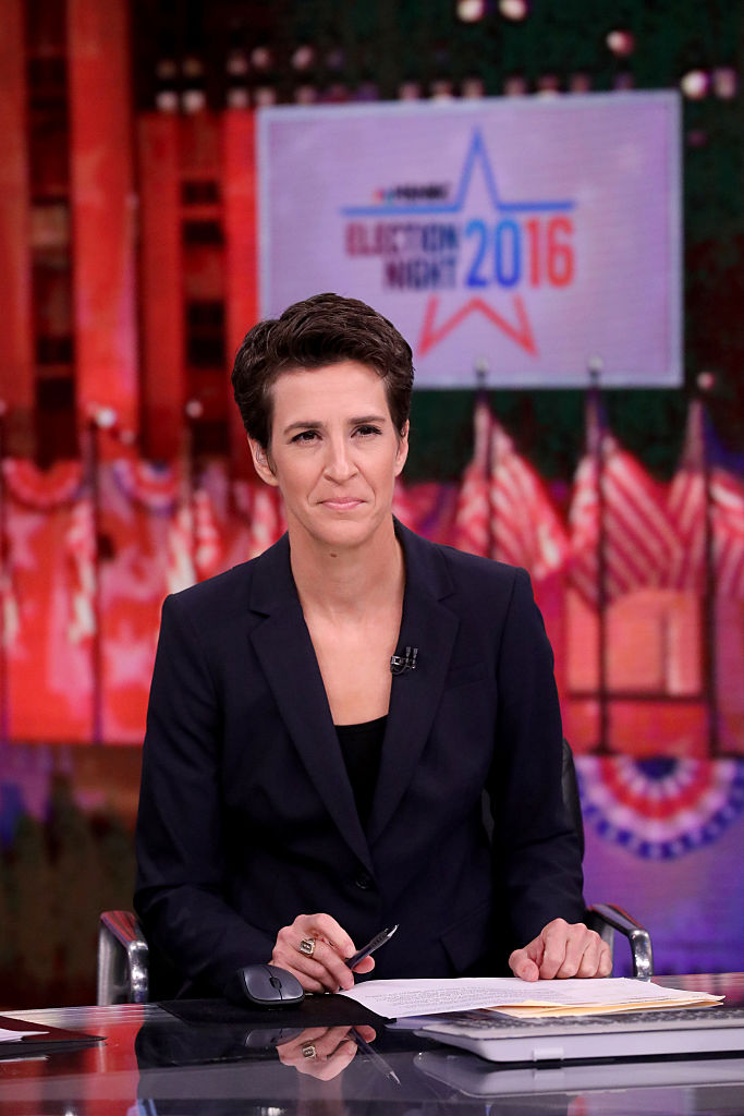 MSNBC - ELECTION COVERAGE -- Election Night 2016 -- Pictured: Rachel Maddow, Host, "The Rachel Maddow Show" on Tuesday, November 8, 2016 from New York -- (Photo by: Heidi Gutman/MSNBC/NBCU Photo Bank via Getty Images) (MSNBC—NBCU Photo Bank/Getty Images)