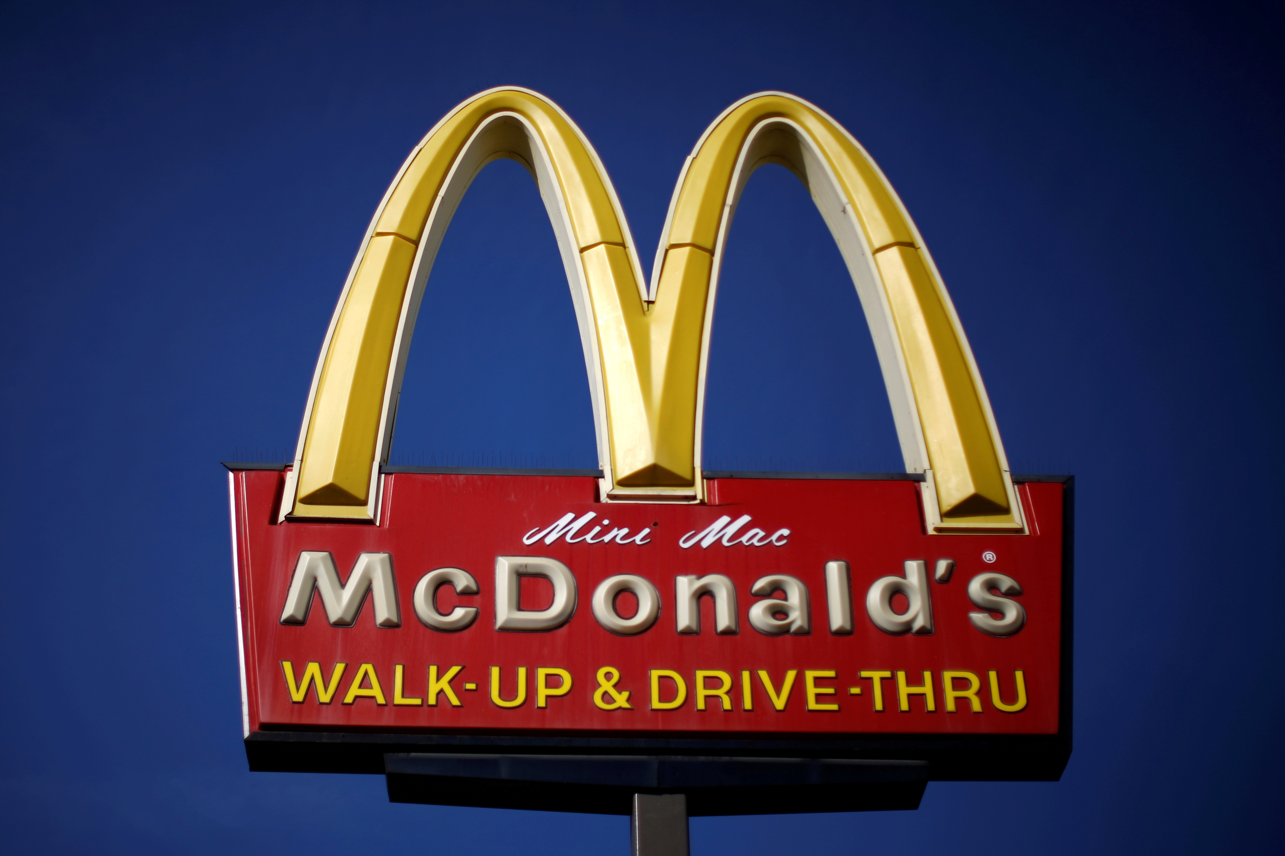 The logo of McDonald's (MCD) is seen in Los Angeles