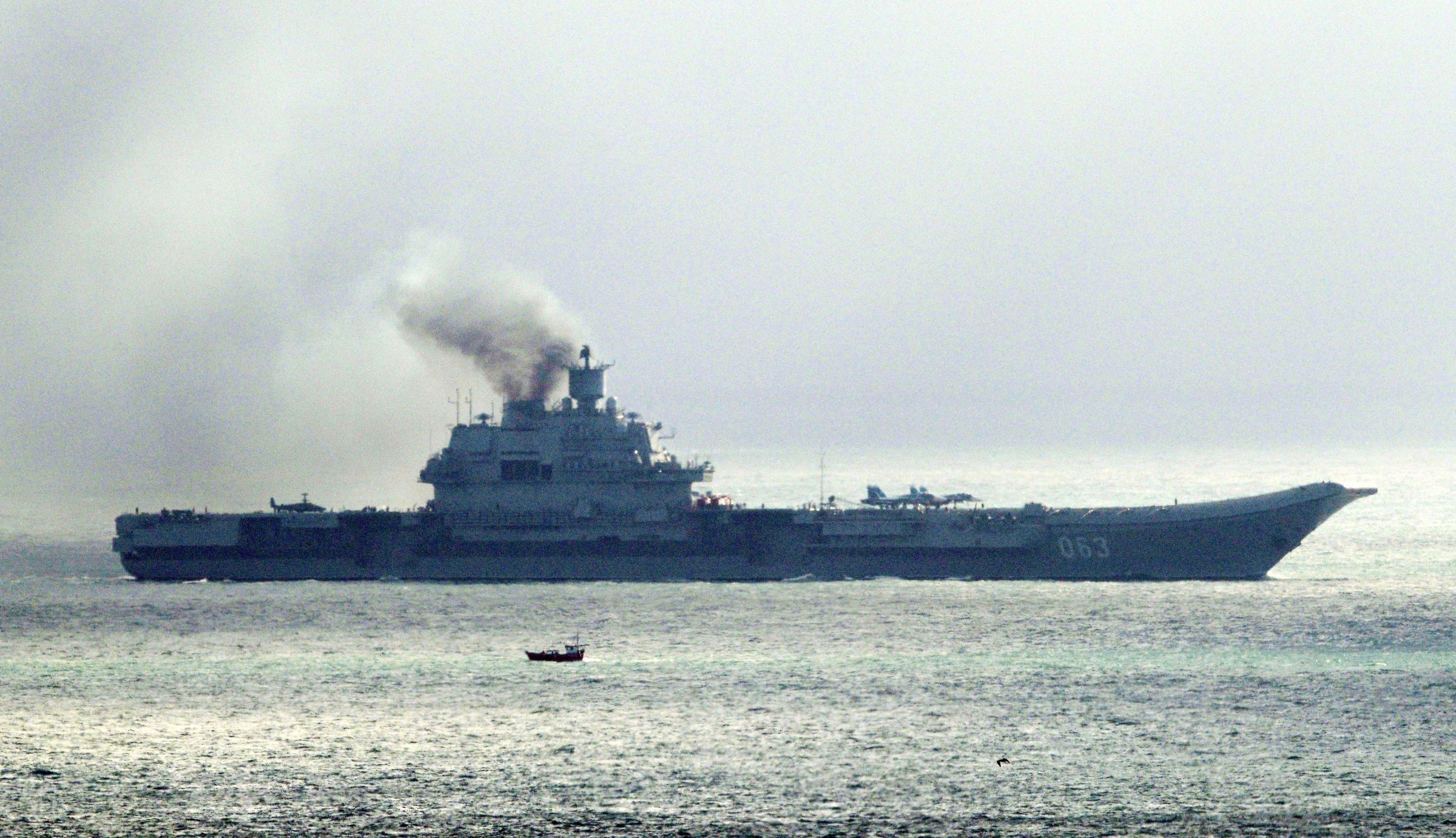 Russian aircraft carrier Admiral Kuznetsov on Oct. 21, 2016.