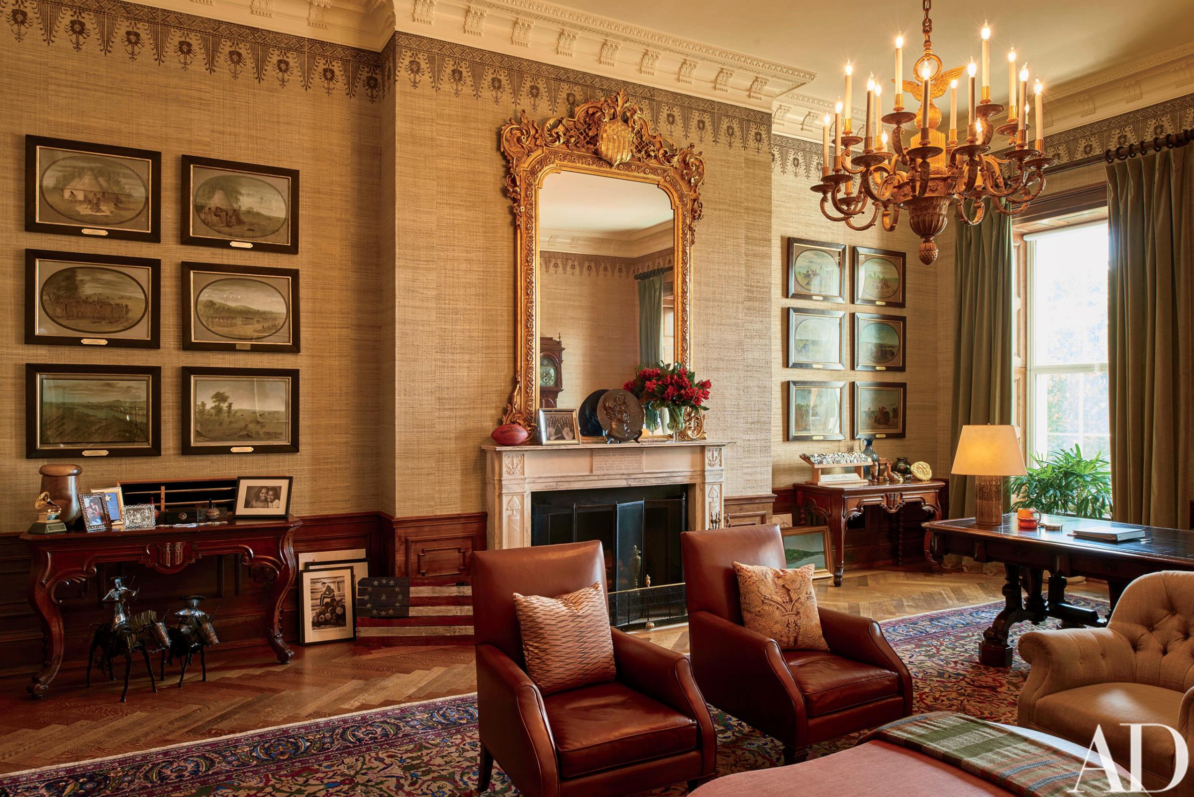 The Treaty Room in the White House in Washington in August 2016. The Treaty Room is filled with memorabilia including one of President Barack Obama's two Grammy Awards, family photos, and a personalized football. It’s also where Obama often retreats late at night. He uses the room’s namesake table, which has been in the White House since 1869, as a desk. Obama likes to say the White House is the “people’s house.”