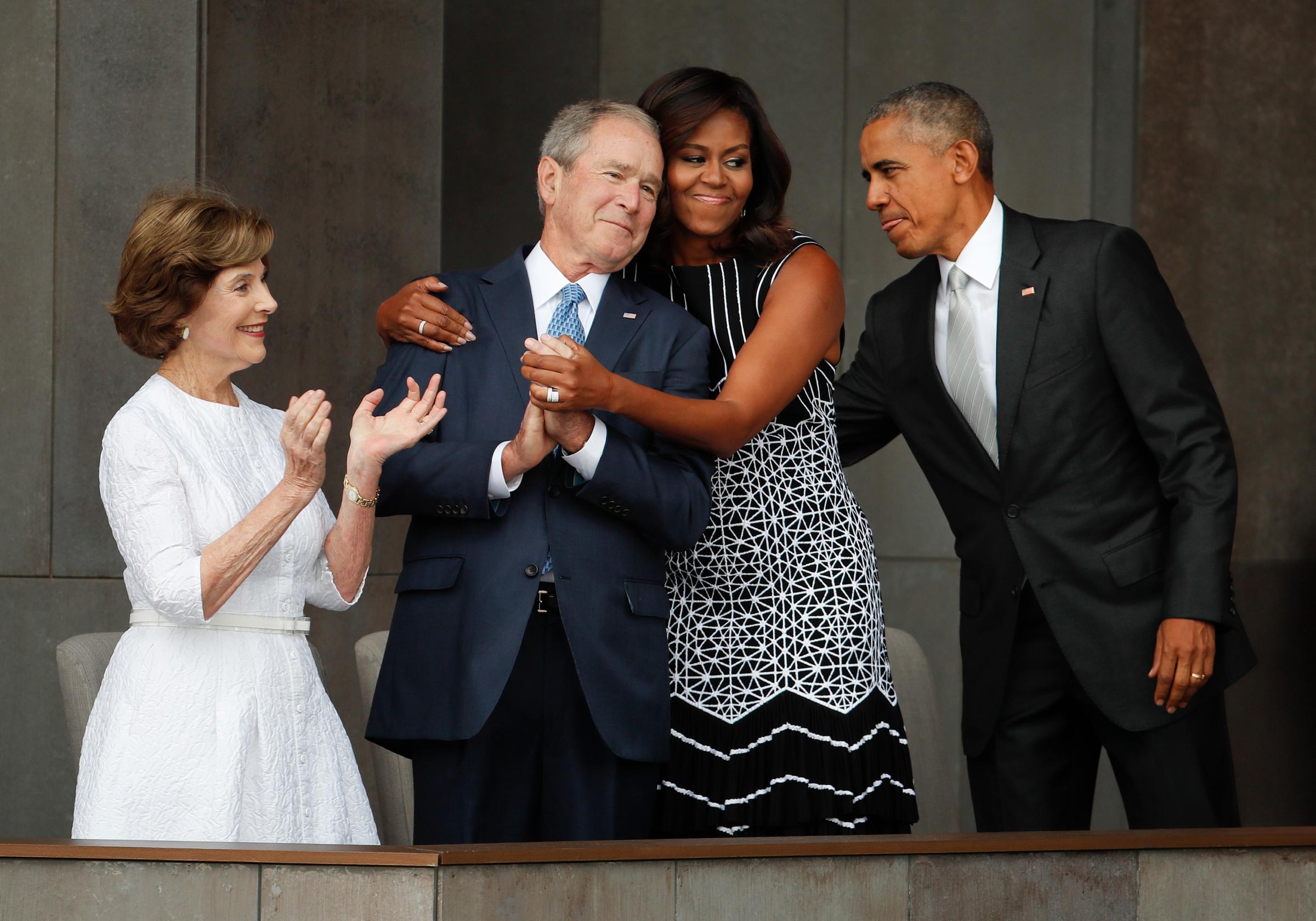 Barack Obama, Michelle Obama, Laura Bush
