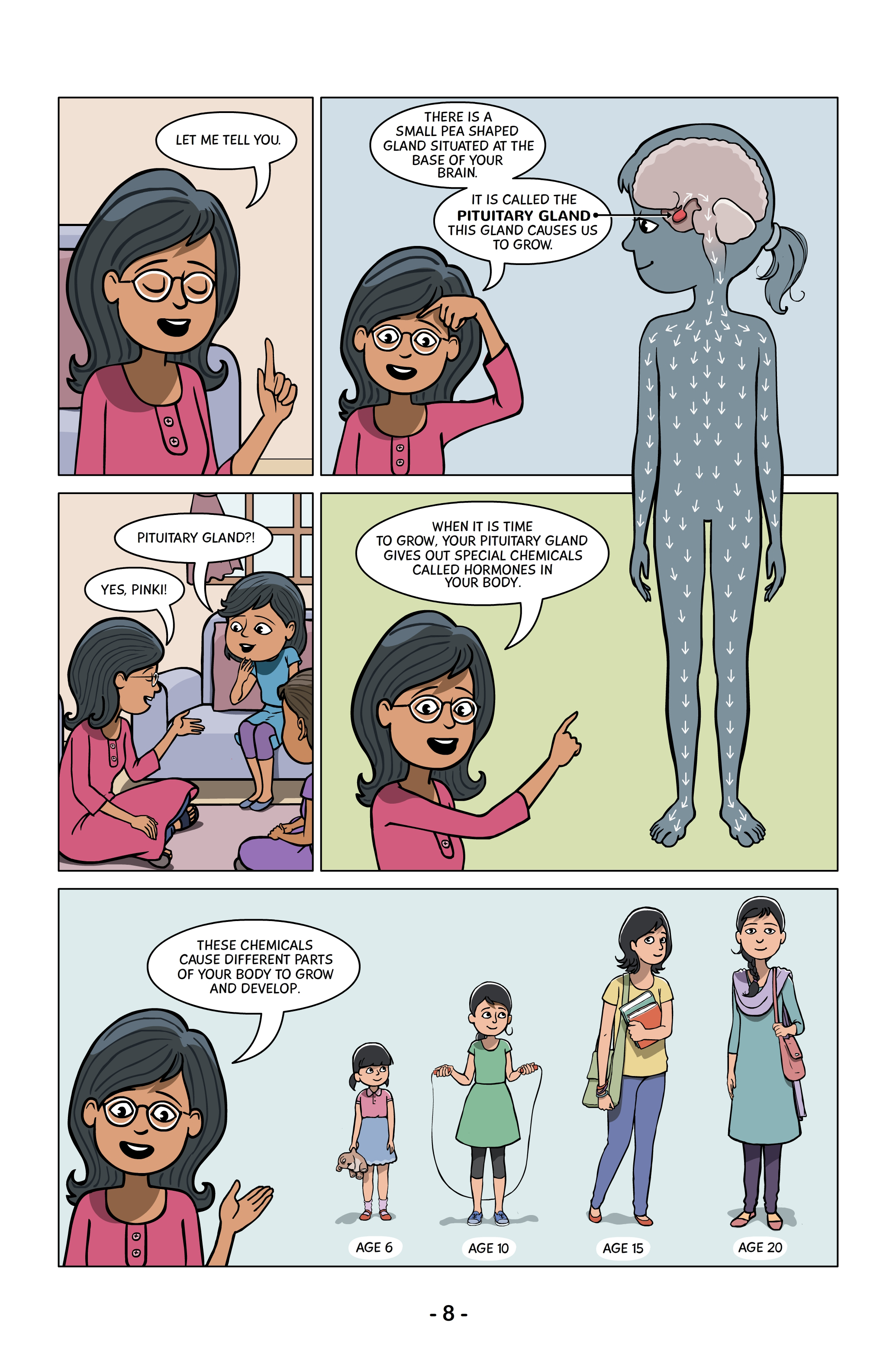 A page from Menstrupedia's publication, <em>Menstrupedia Comic</em>. The comic was launched in September 2014 after a successful crowdfunding campaign. (Menstrupedia)